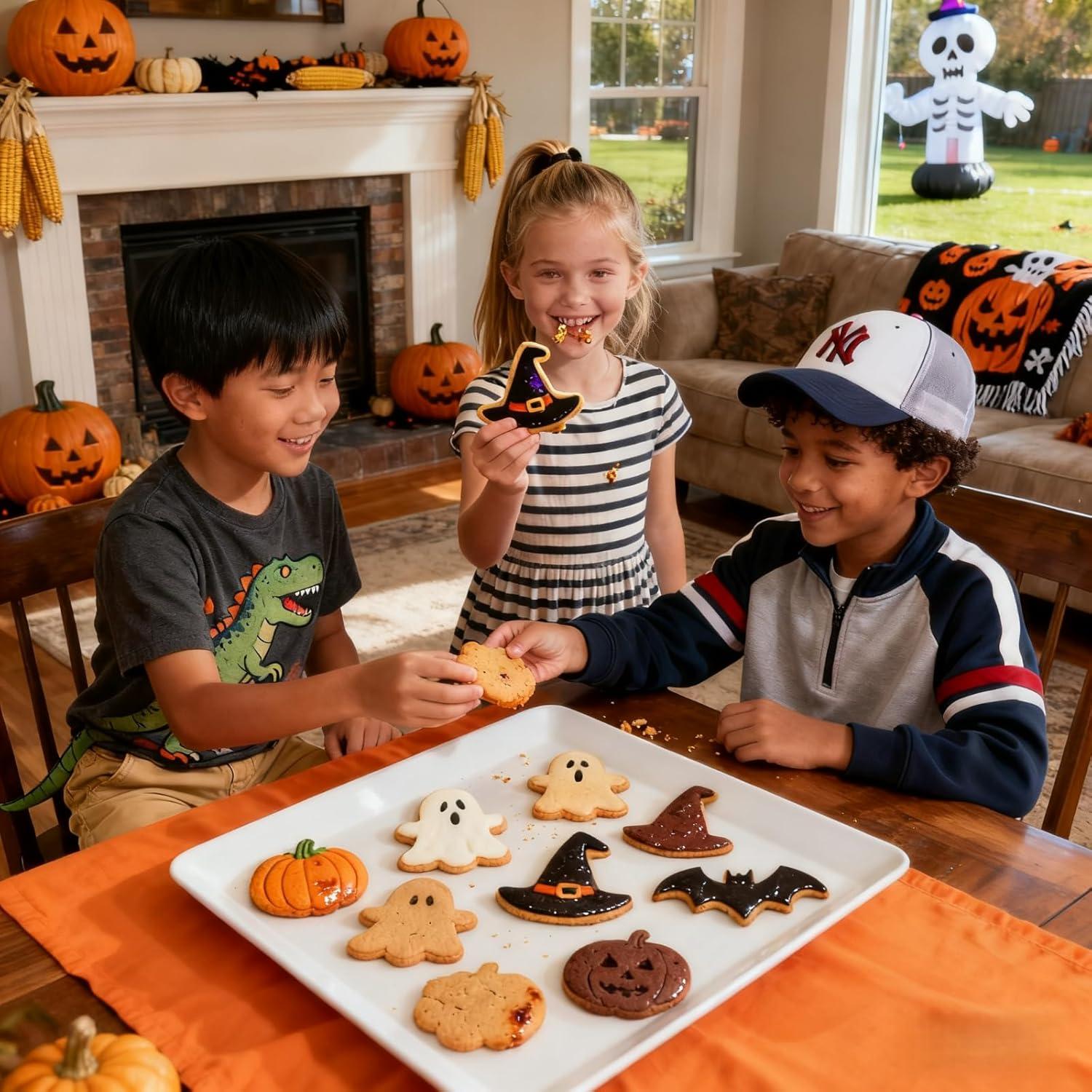 6 Cortadores de Galletas Halloween Ylnurac - Calabaza, Fantasma, Murciélago