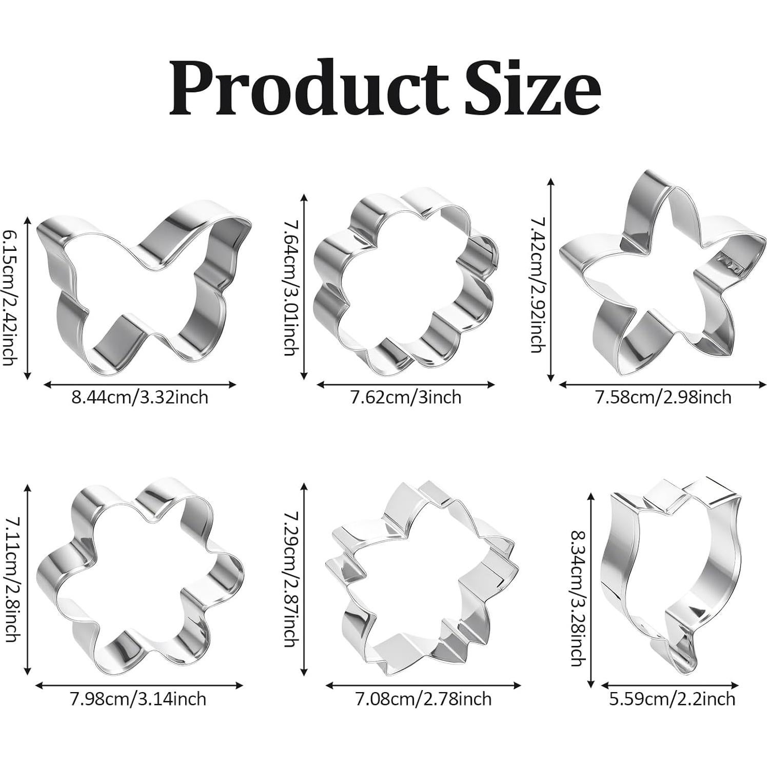 Juego de 6 Cortadores de Galletas Tweruna Acero Inoxidable