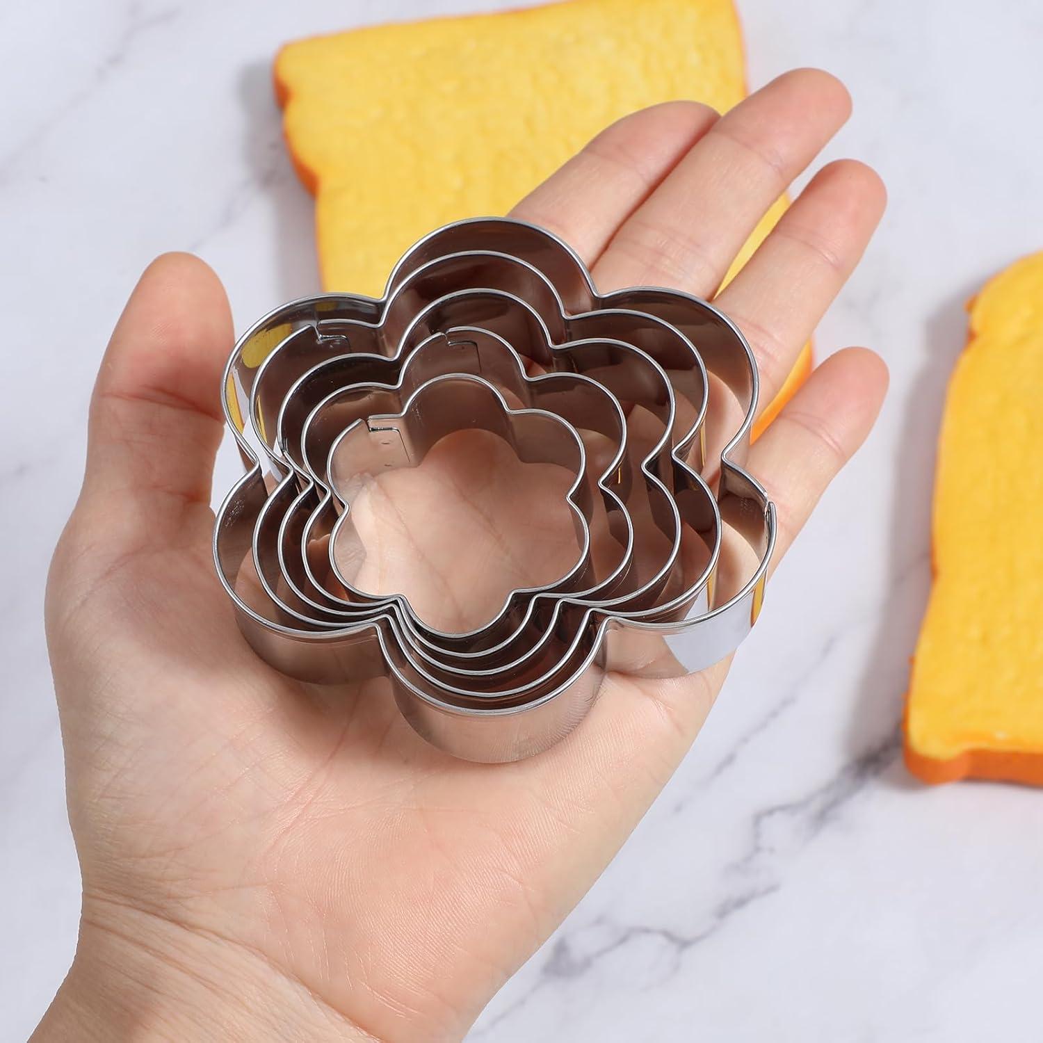 Juego de Cortadores de Galletas Flor de Concha Apausvcm - 5 Piezas