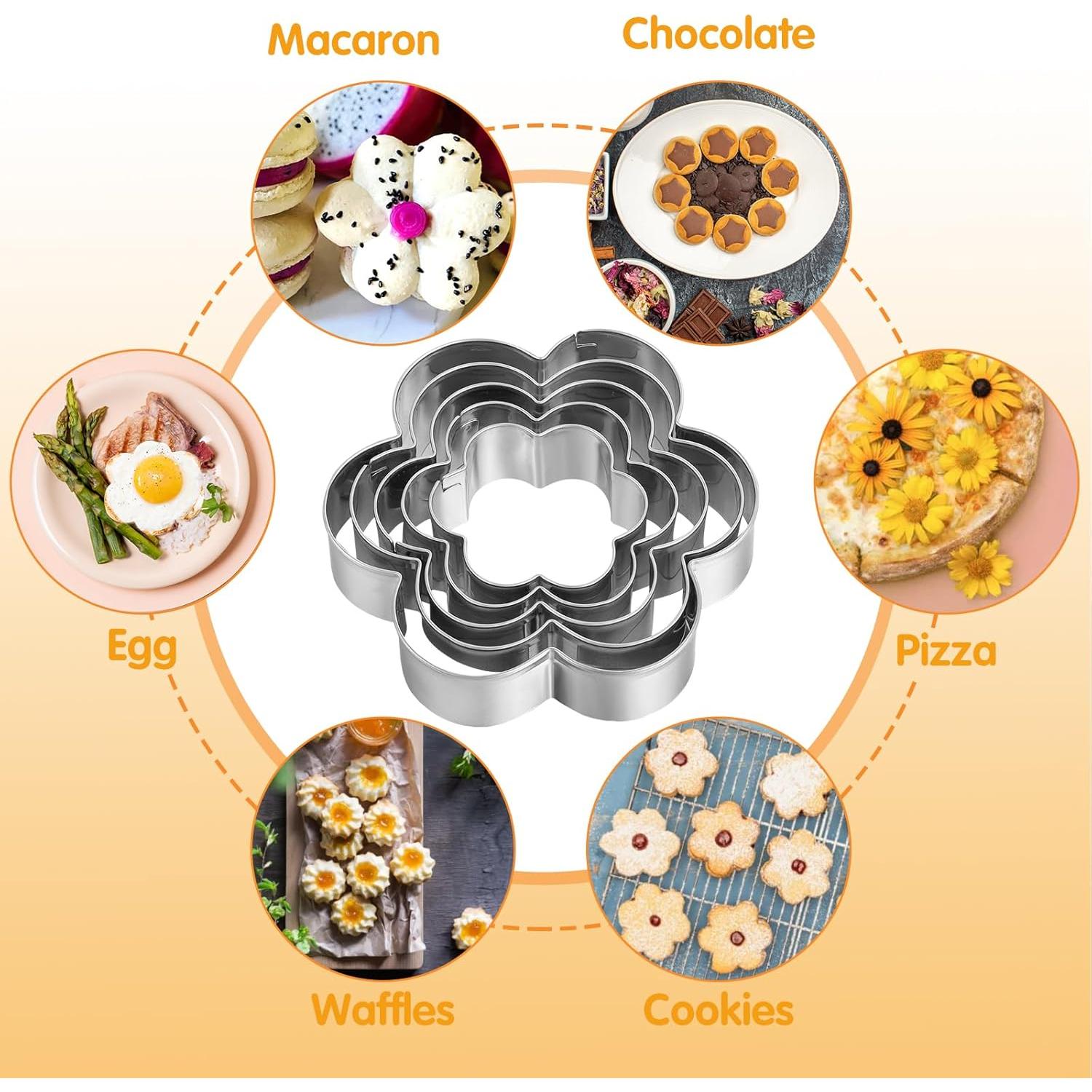 Juego de Cortadores de Galletas Flor de Concha Apausvcm - 5 Piezas