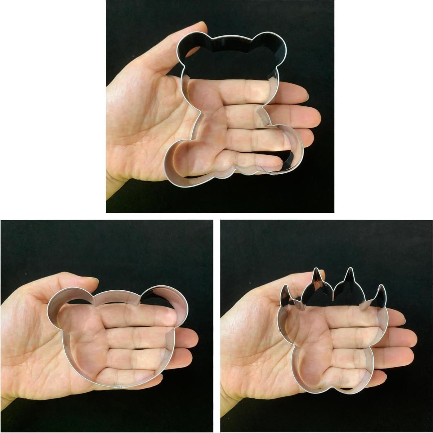 Juego de Cortadores de Galletas de Oso LUBTOSMN - 3 Piezas Acero Inoxidable