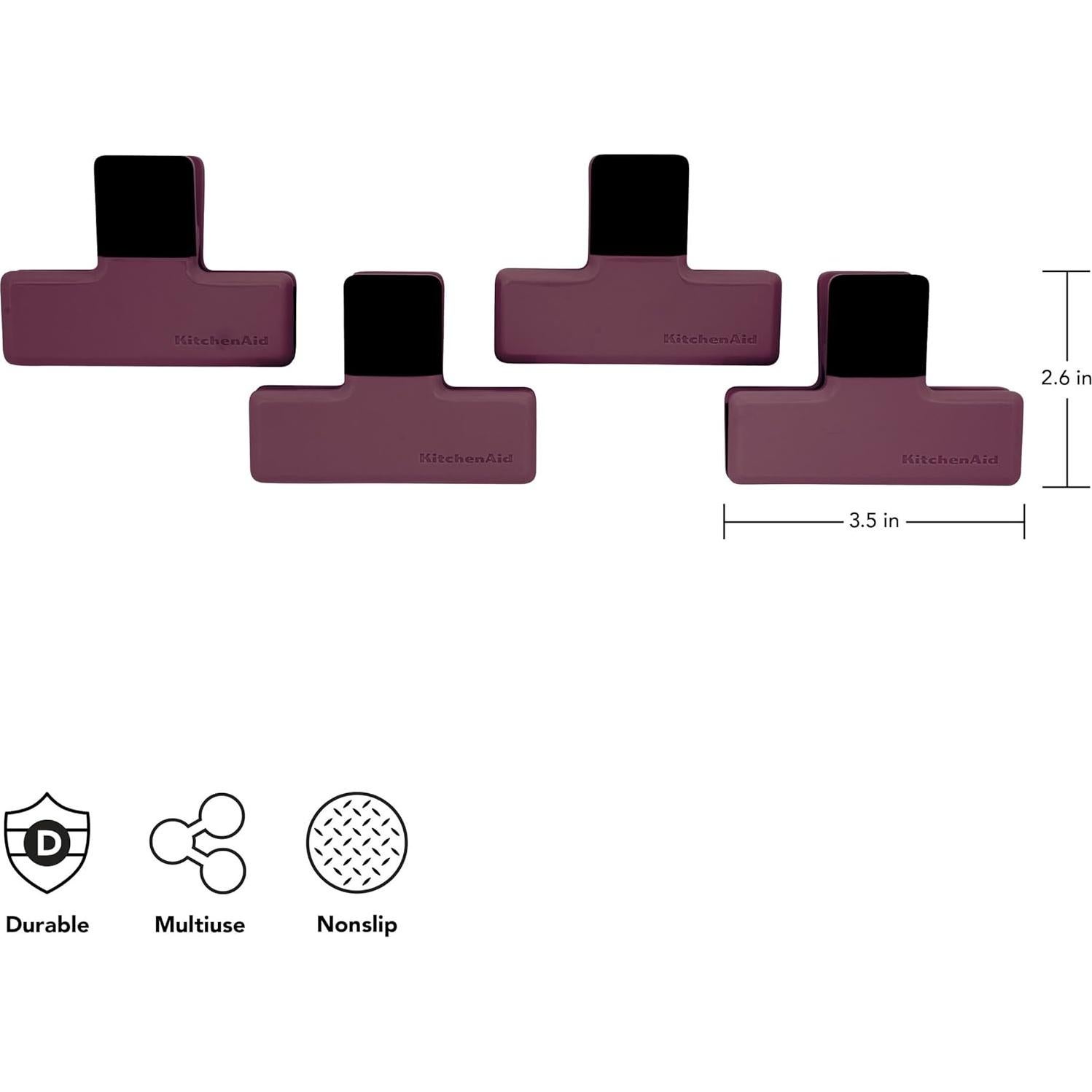 Juego de 4 Clips de Cocina Medianos KitchenAid Antideslizantes