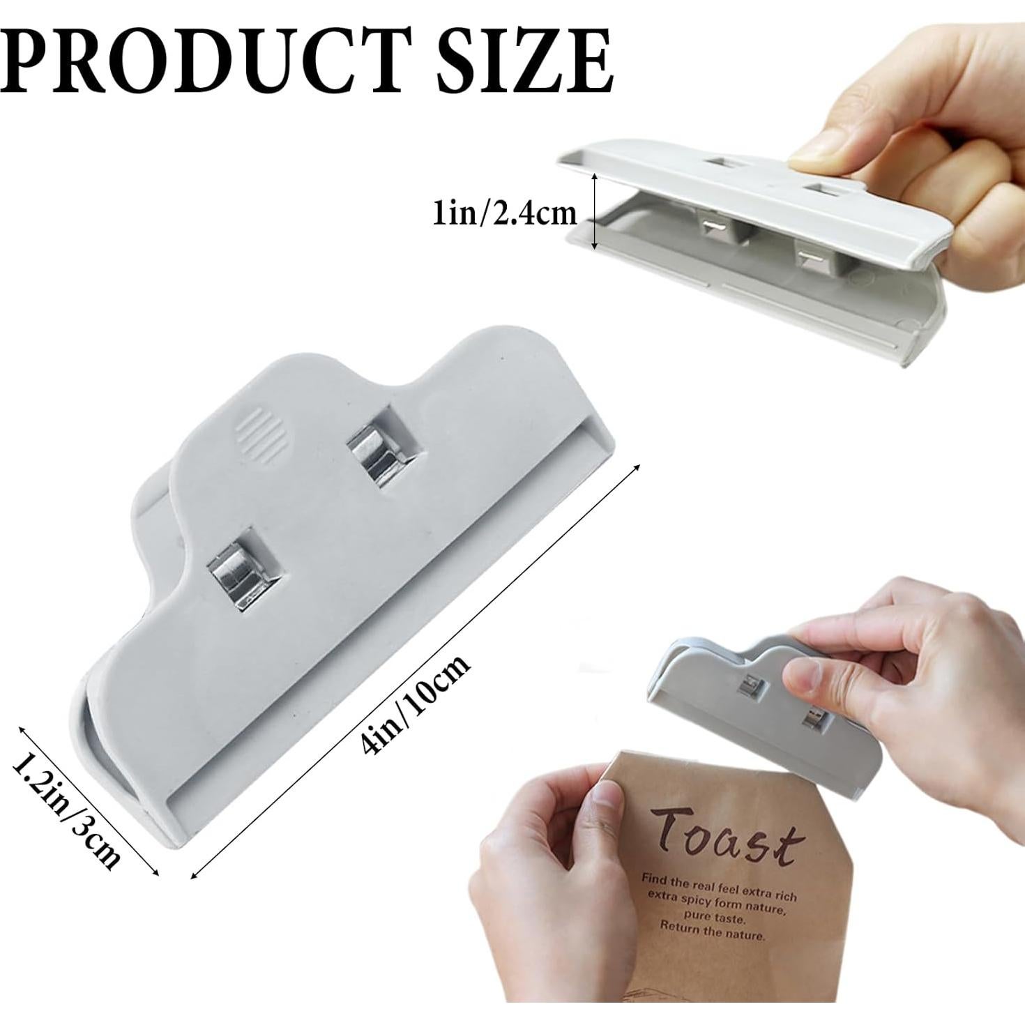 Pinzas para Alimentos IVICOO 6 Pcs Agarre Ancho Gris 10 cm