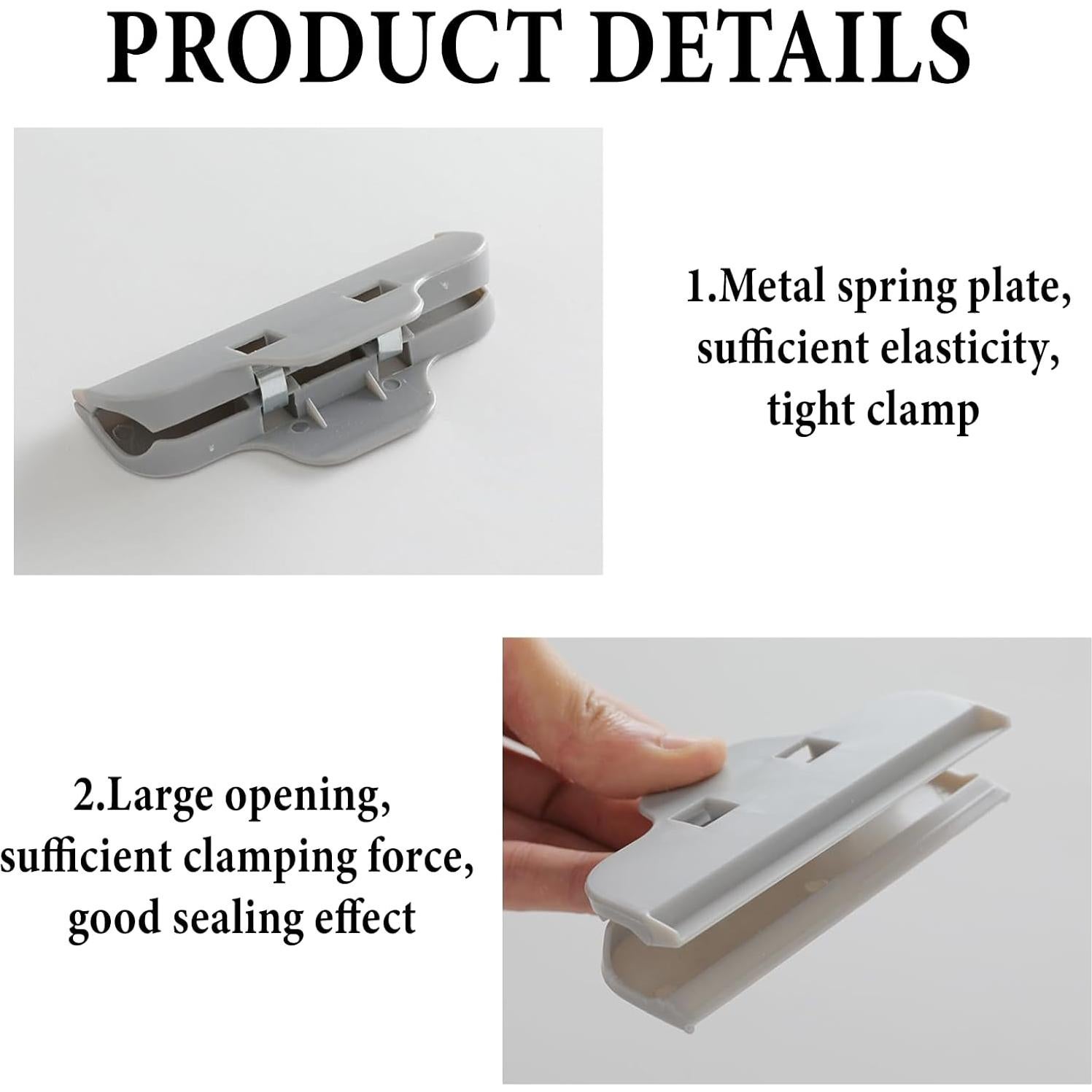 Pinzas para Alimentos IVICOO 6 Pcs Agarre Ancho Gris 10 cm