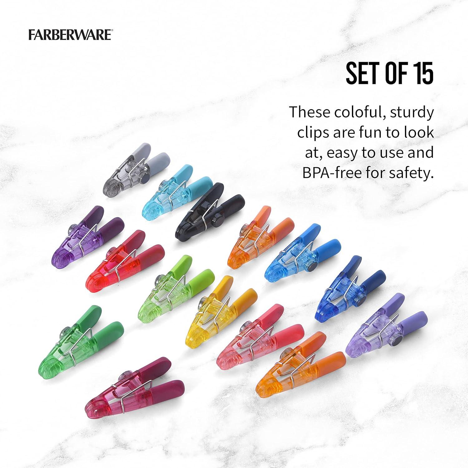 Conjunto de 15 Clips Magnéticos Farberware para Sellar Bolsas