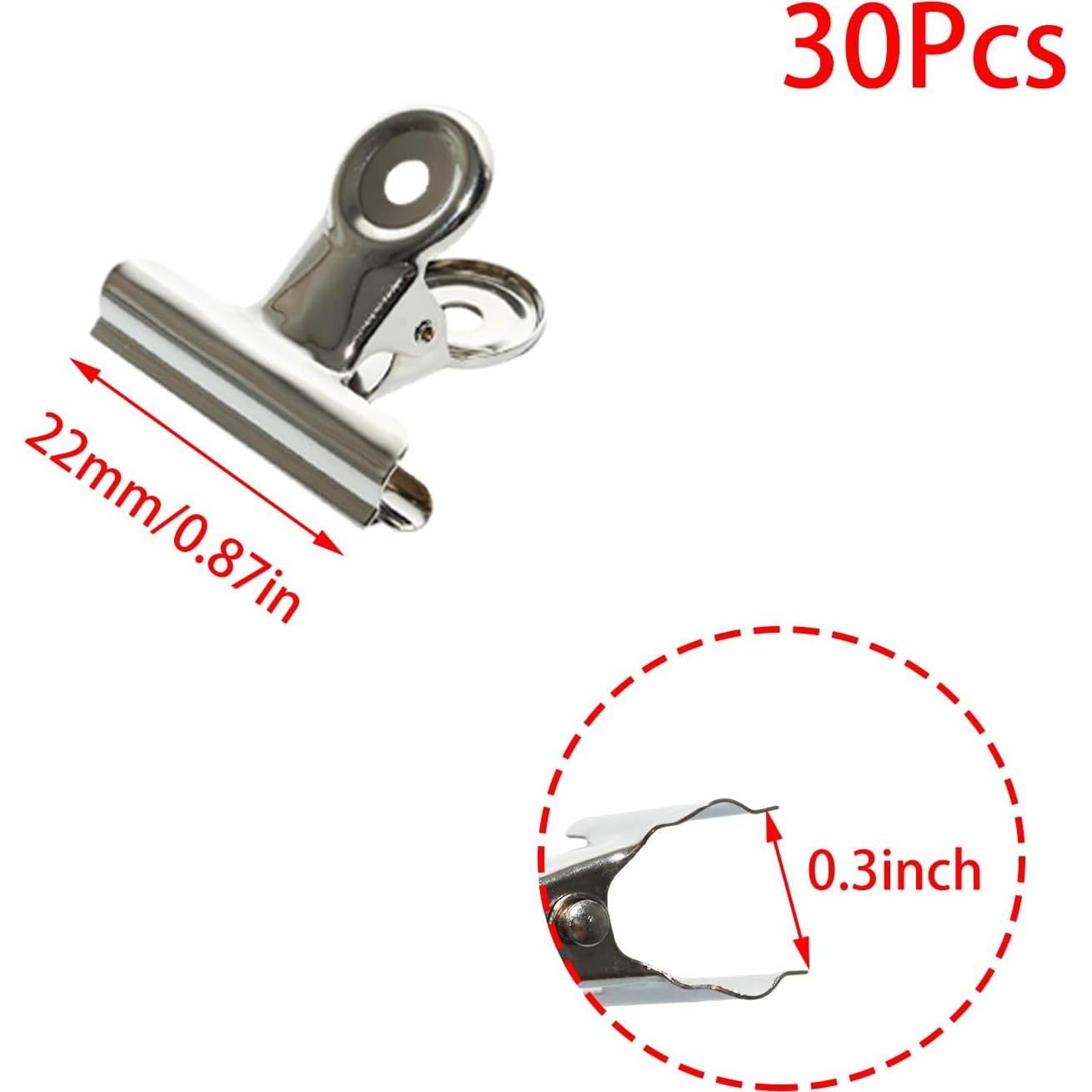 Clips de Binder Plateados Lilaly 30 Pcs 2.54 cm Multiusos