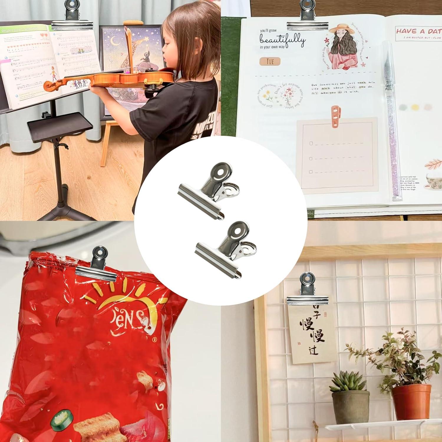 Clips de Binder Plateados Lilaly 30 Pcs 2.54 cm Multiusos