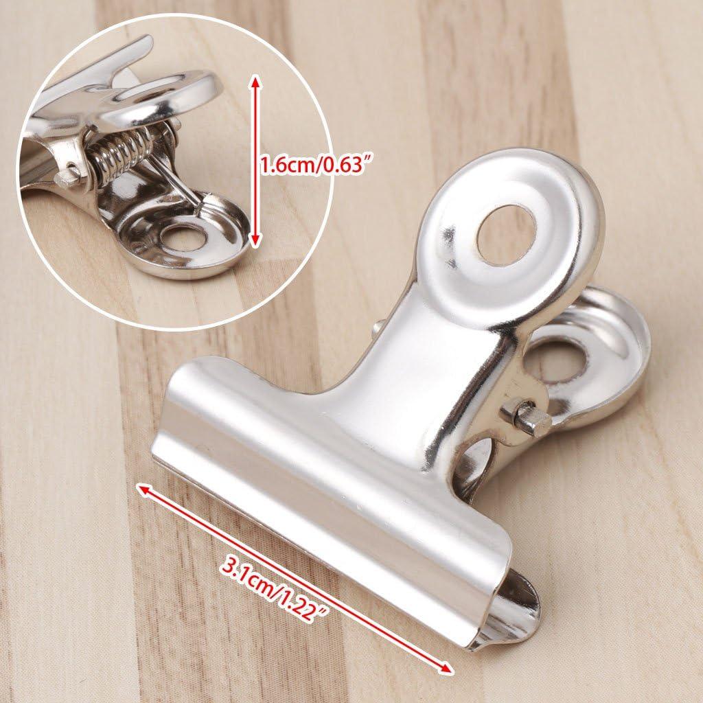 Clip de Metal Bulldog Grip ZHIZHOU 10 Piezas 3.1cm Acero Inoxidable