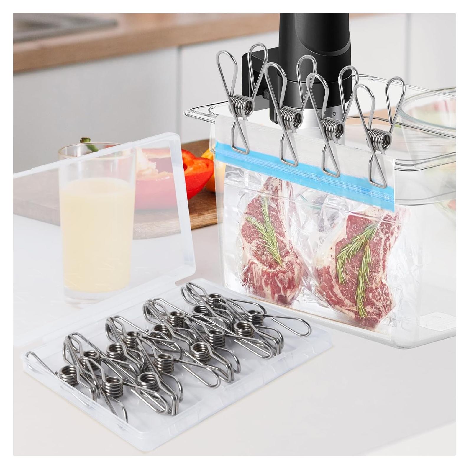 15 Clips de Cocina Sous Vide Acero Inoxidable SVCC
