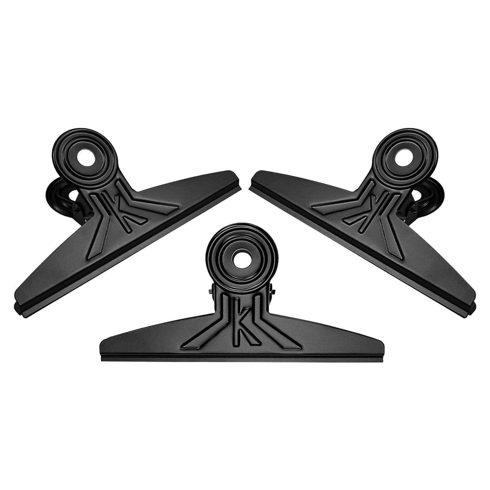 Paquete de 3 Clips Bulldog Orcielo Extra Grande 20cm Negro