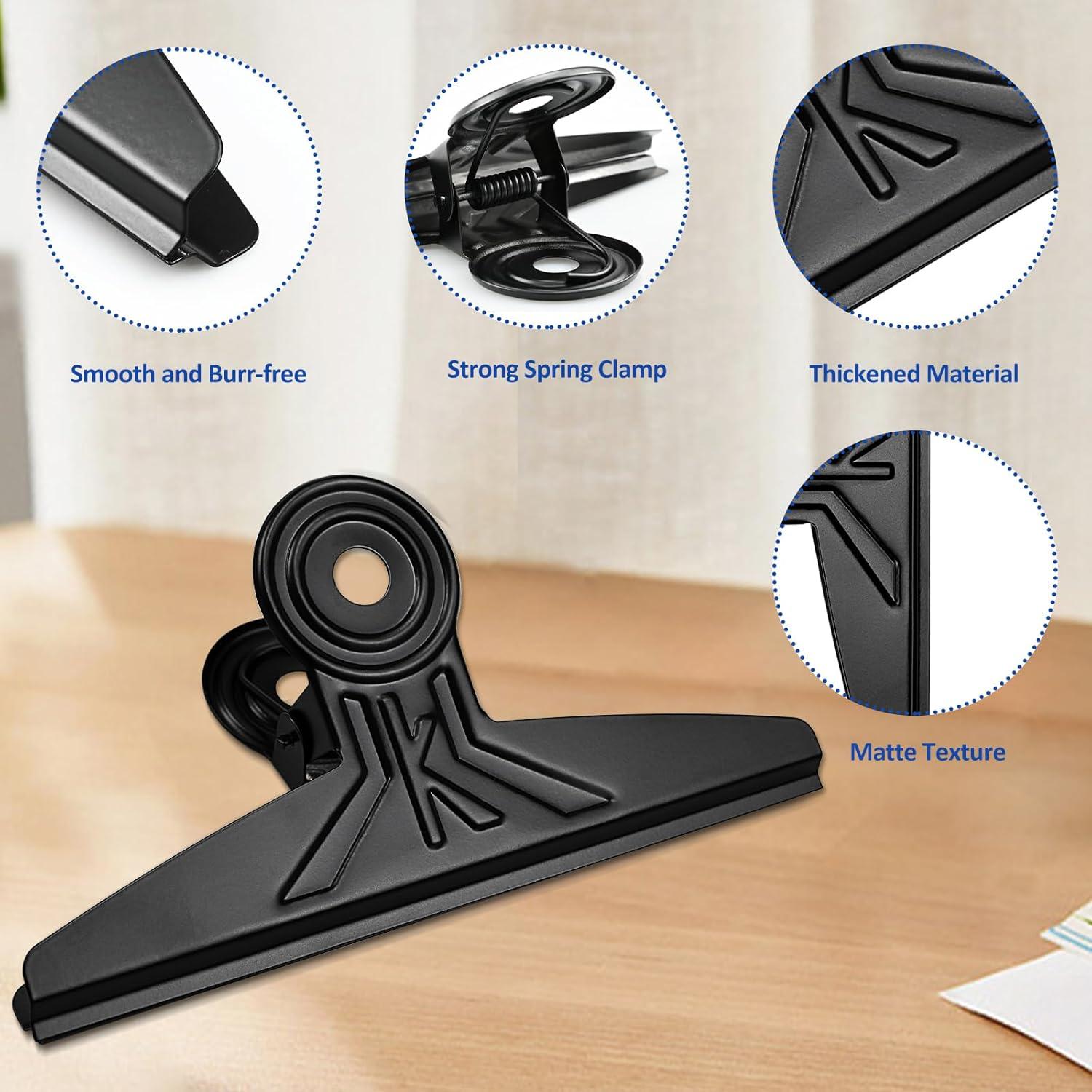 Paquete de 3 Clips Bulldog Orcielo Extra Grande 20cm Negro