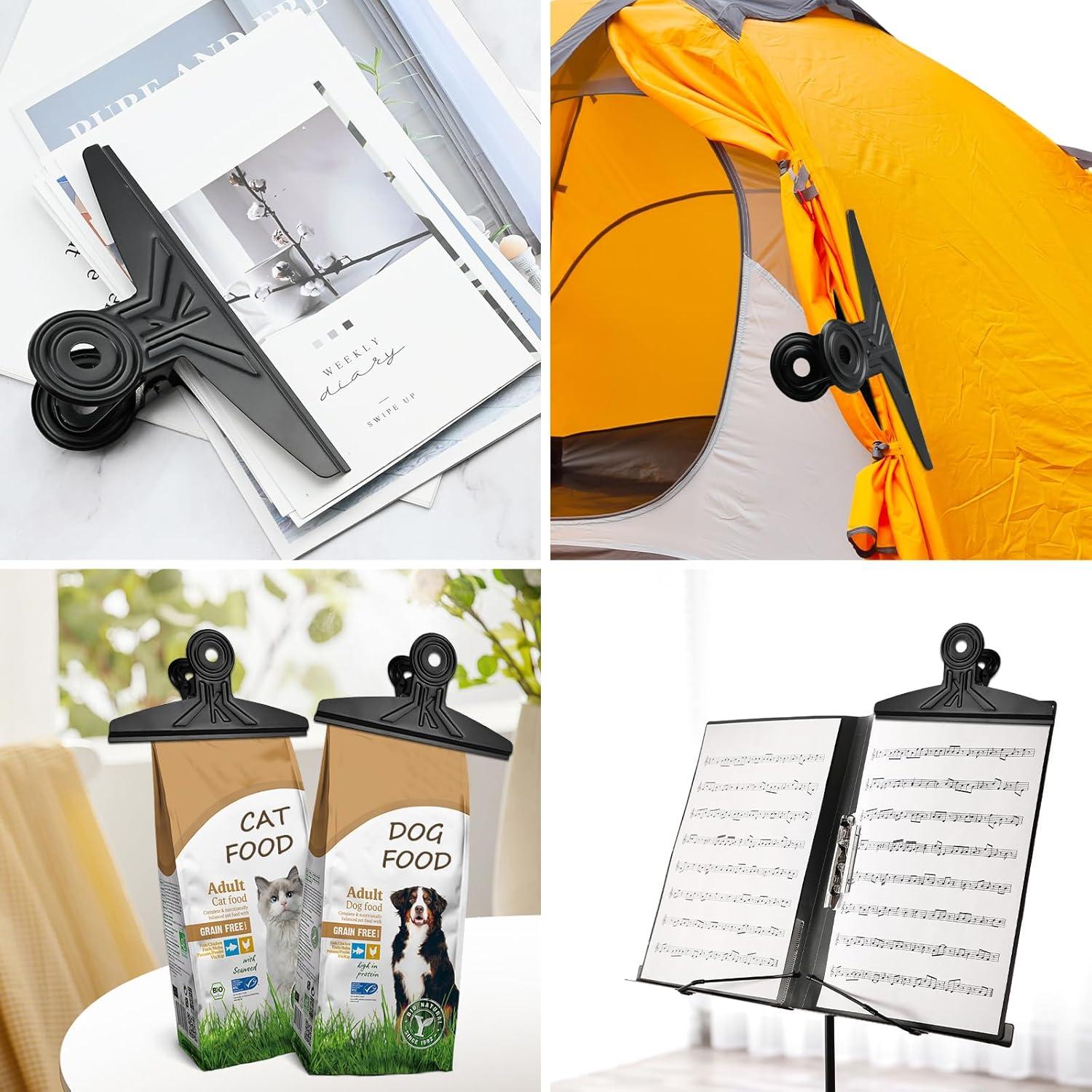 Paquete de 3 Clips Bulldog Orcielo Extra Grande 20cm Negro