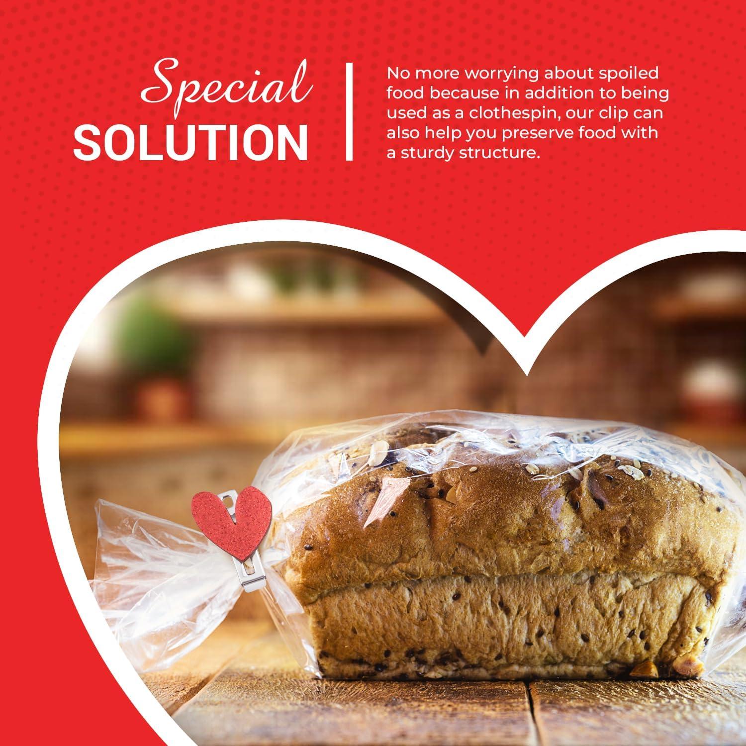 Clips para bolsas de comida UFN HENRIK CUTOUT, 20 piezas, acero inoxidable