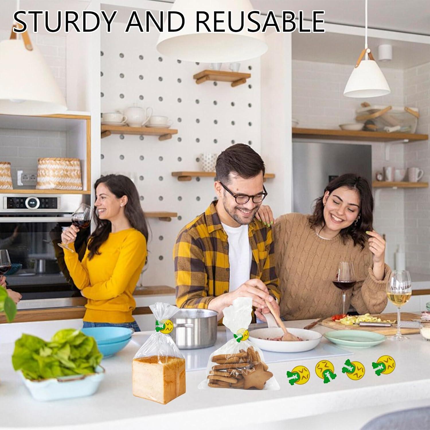 6 Clips de Pan Reutilizables SAMIQU - Selladores de Bolsa Divertidos