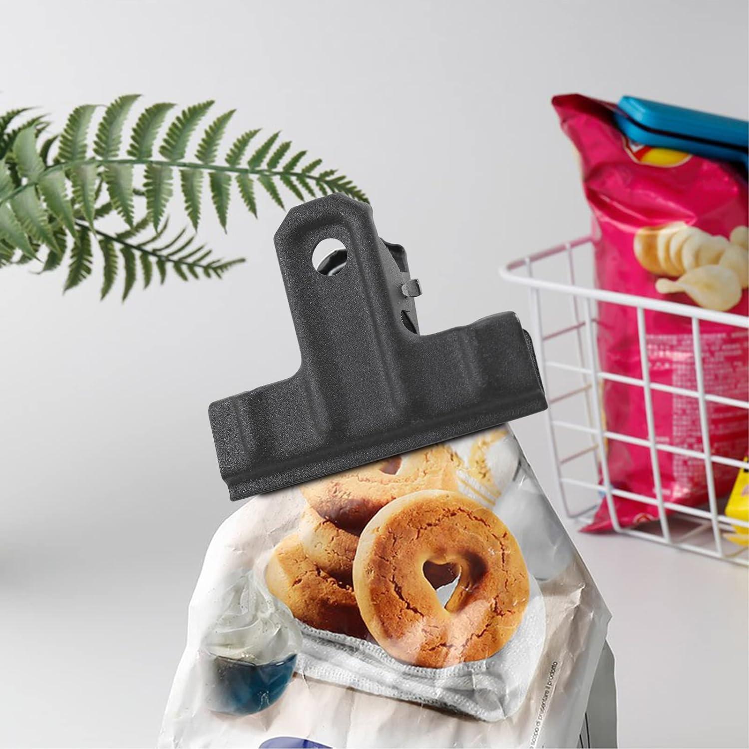 Clips de Metal Negro Bivethoi 10 Piezas 53mm para Oficina