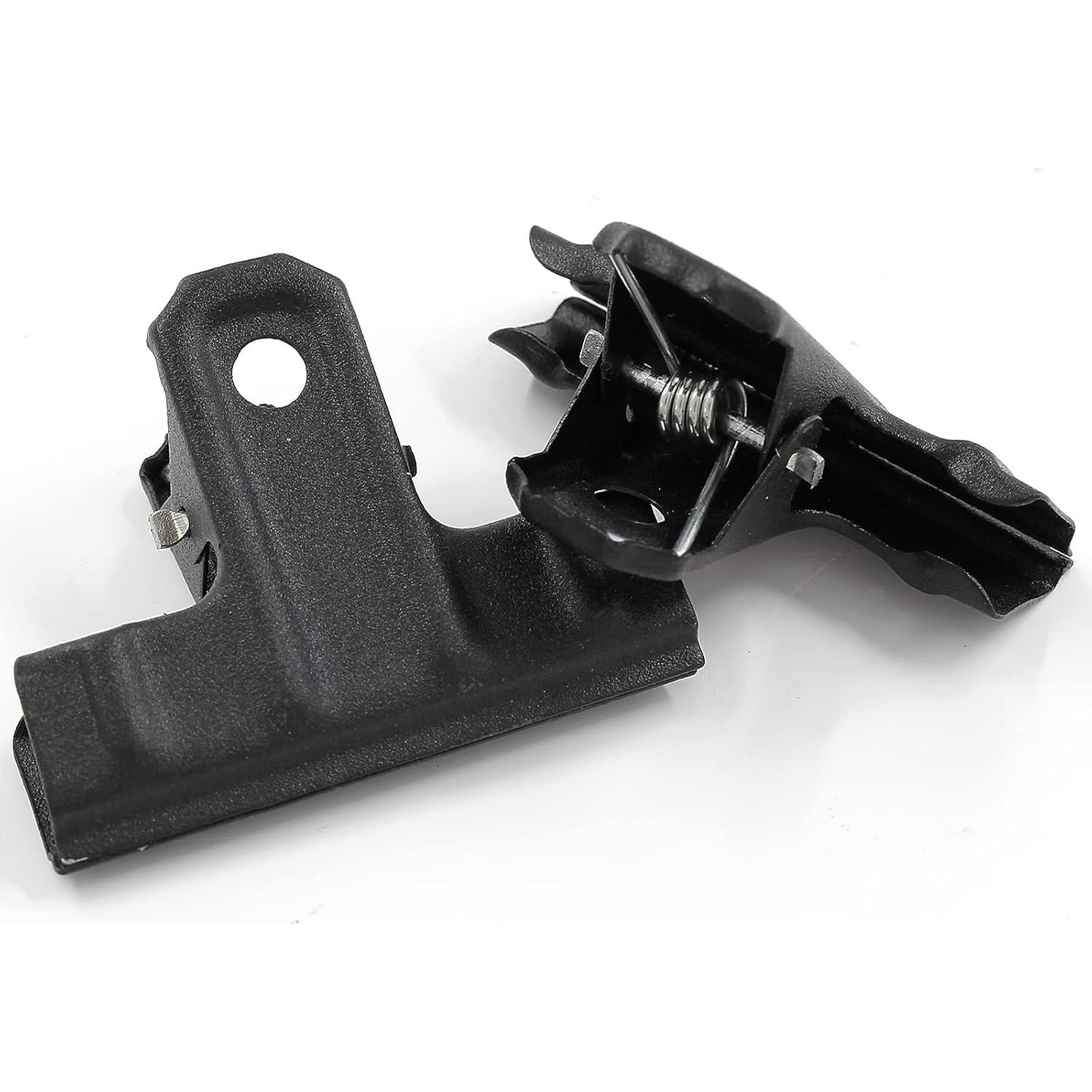 Clips de Metal Negro Bivethoi 10 Piezas 53mm para Oficina