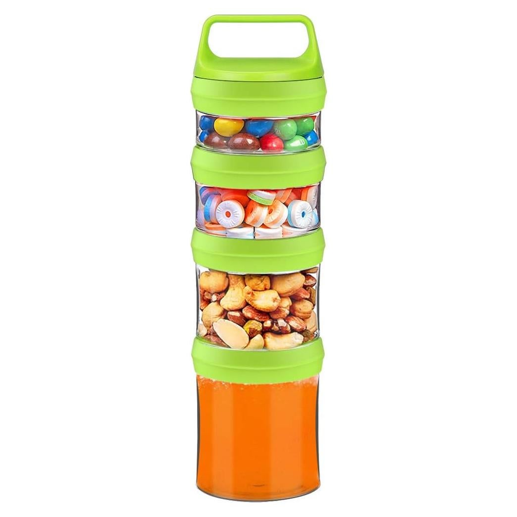 Tarros Apilables Seleware para Snacks, 4 Piezas 916ml Verde