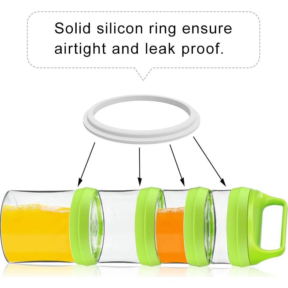 Tarros Apilables Seleware para Snacks, 4 Piezas 916ml Verde