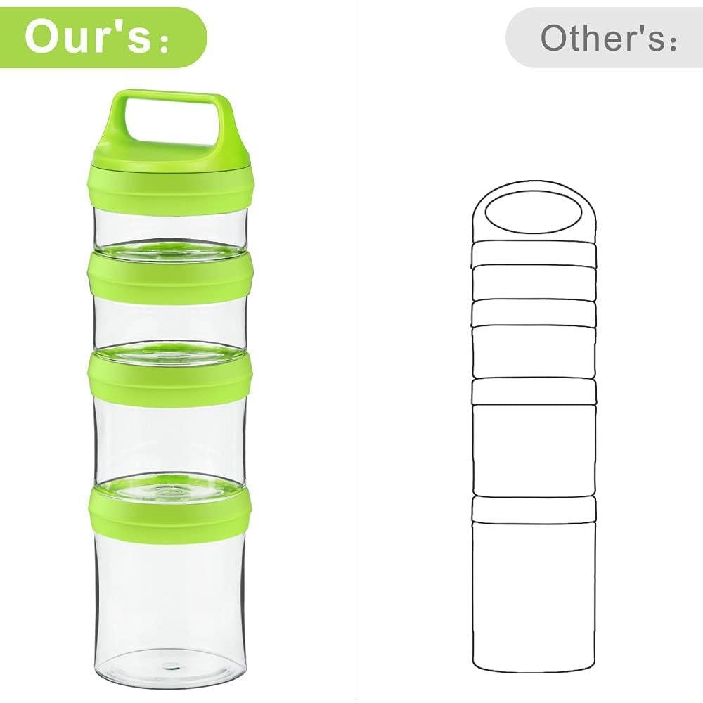 Tarros Apilables Seleware para Snacks, 4 Piezas 916ml Verde