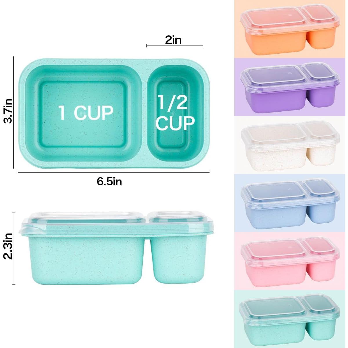 Contenedores de Snack Reutilizables DOSEWART 2 Compartimentos 6 Pzas