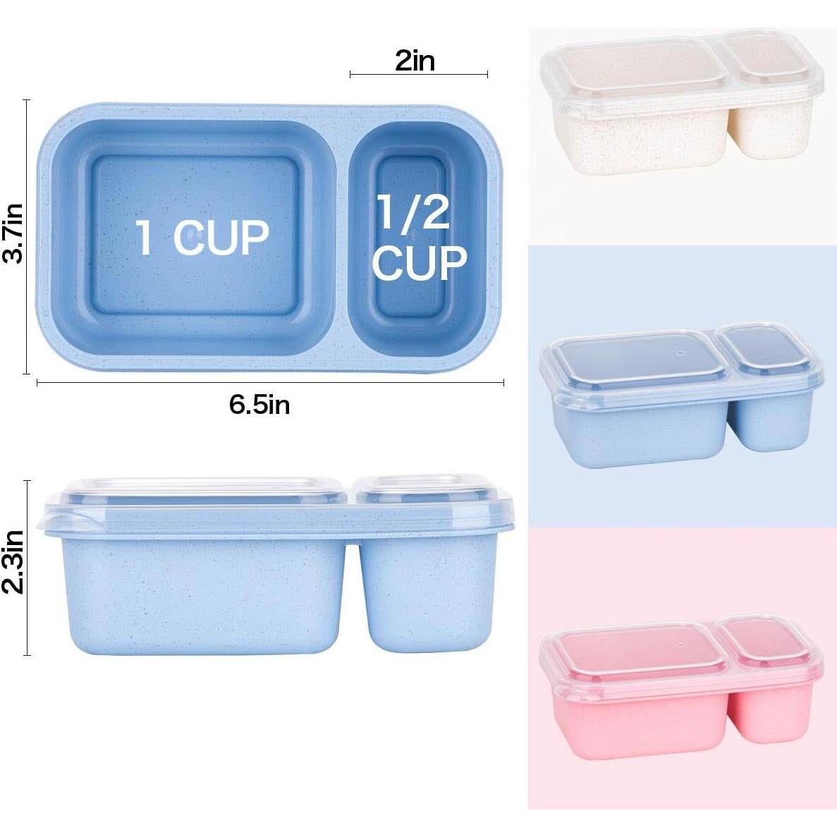 Contenedores de Snack Reutilizables DOSEWART 2 Compartimentos 260g