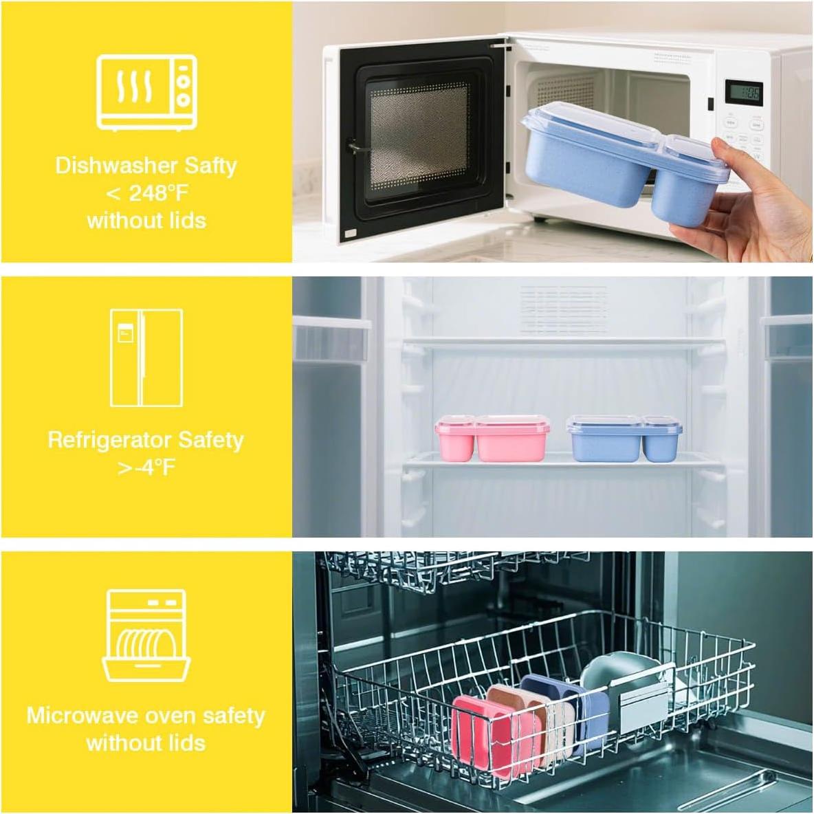Contenedores de Snack Reutilizables DOSEWART 2 Compartimentos 260g