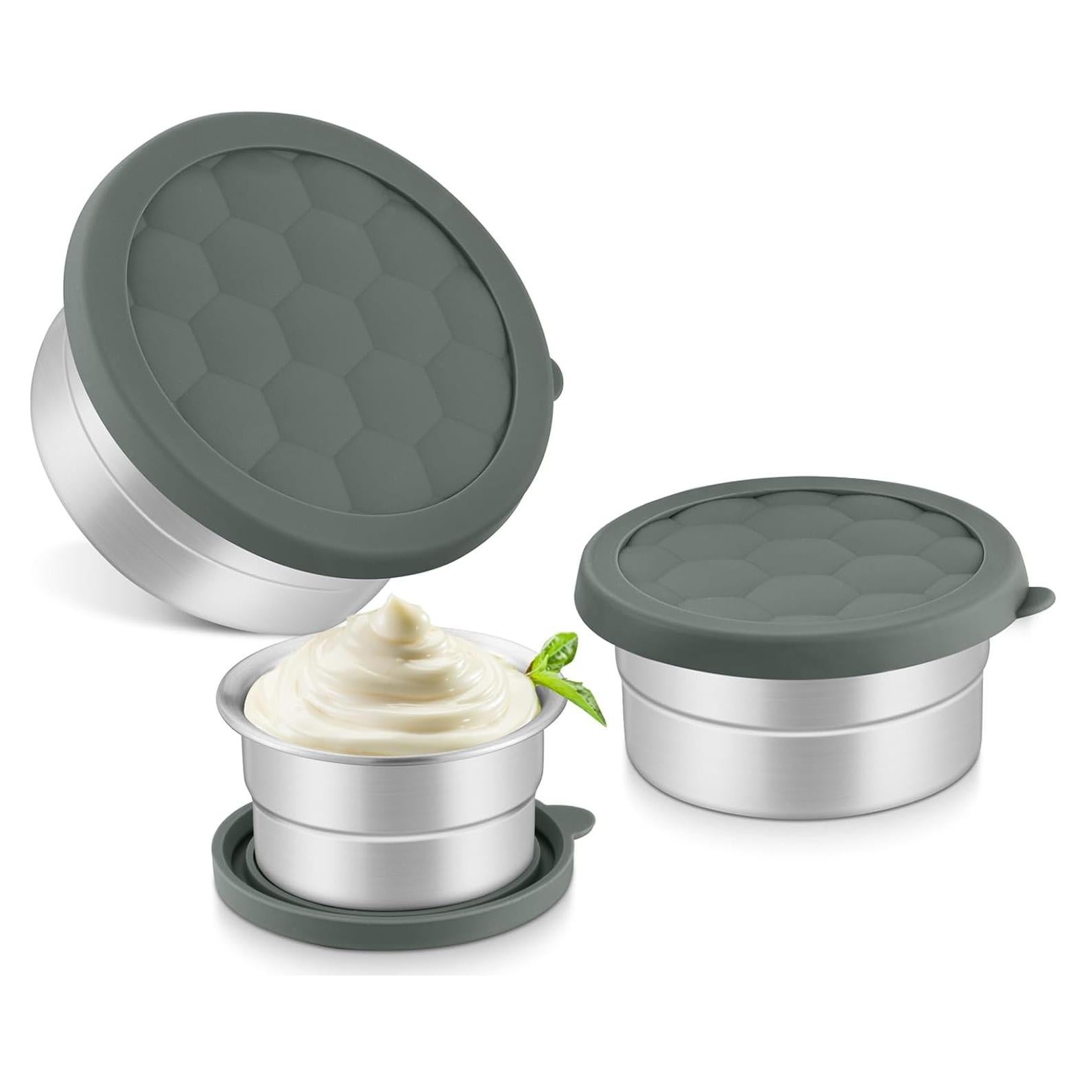 Contenedores de Acero Inoxidable Leonyo 3 Piezas 90ml 180ml 380ml