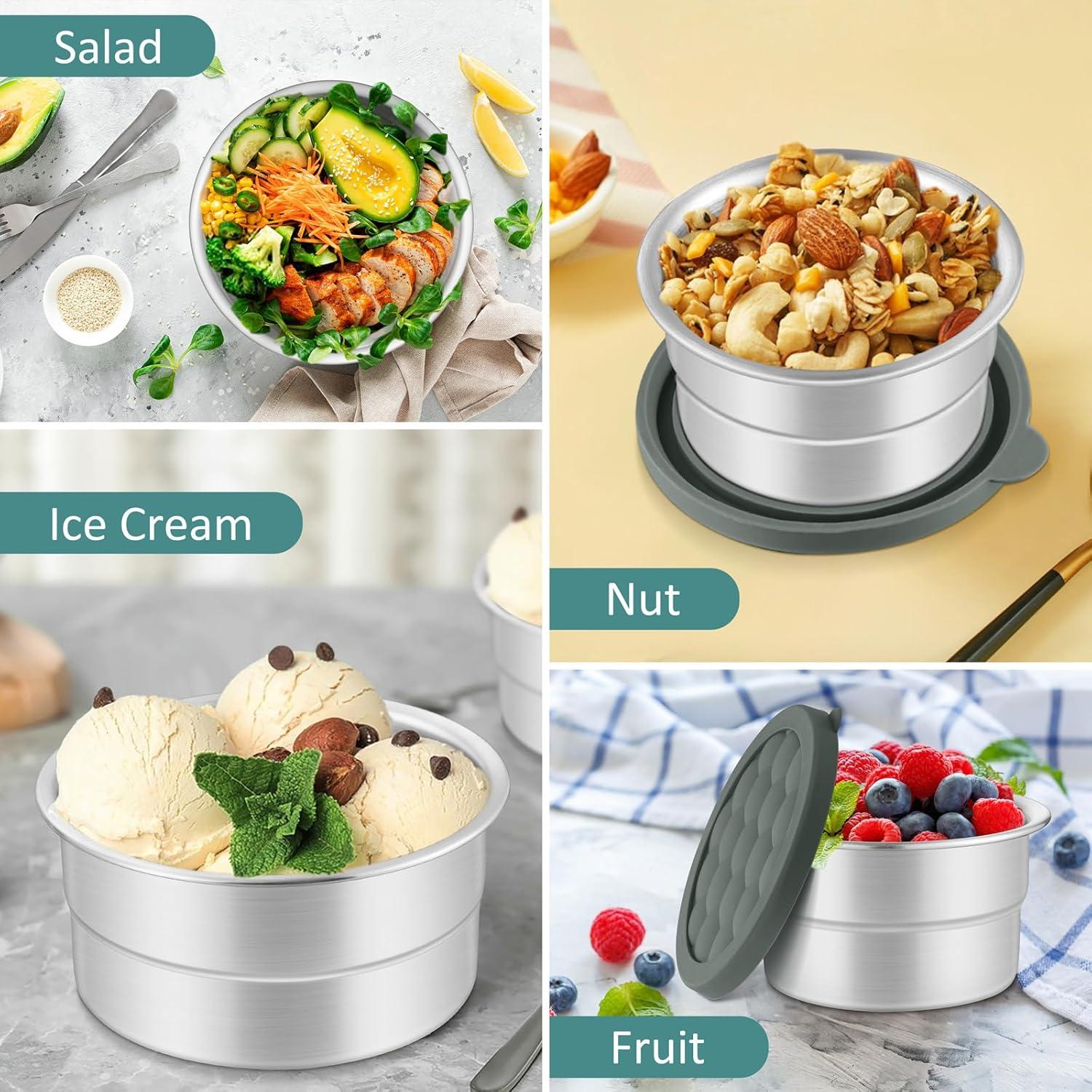 Contenedores de Acero Inoxidable Leonyo 3 Piezas 90ml 180ml 380ml