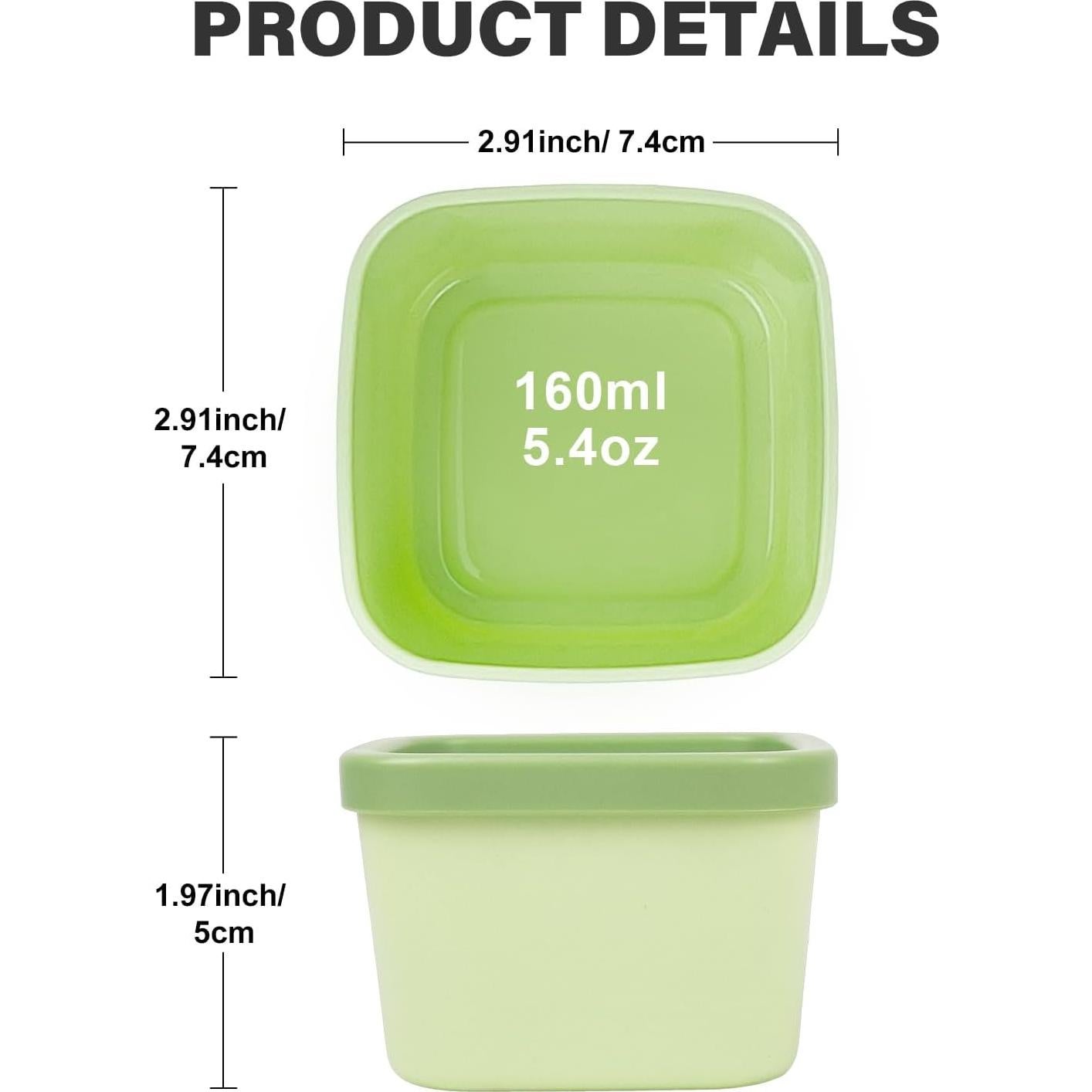 Contenedores de Snack Reutilizables Greenandlife 5.4oz 8 Piezas