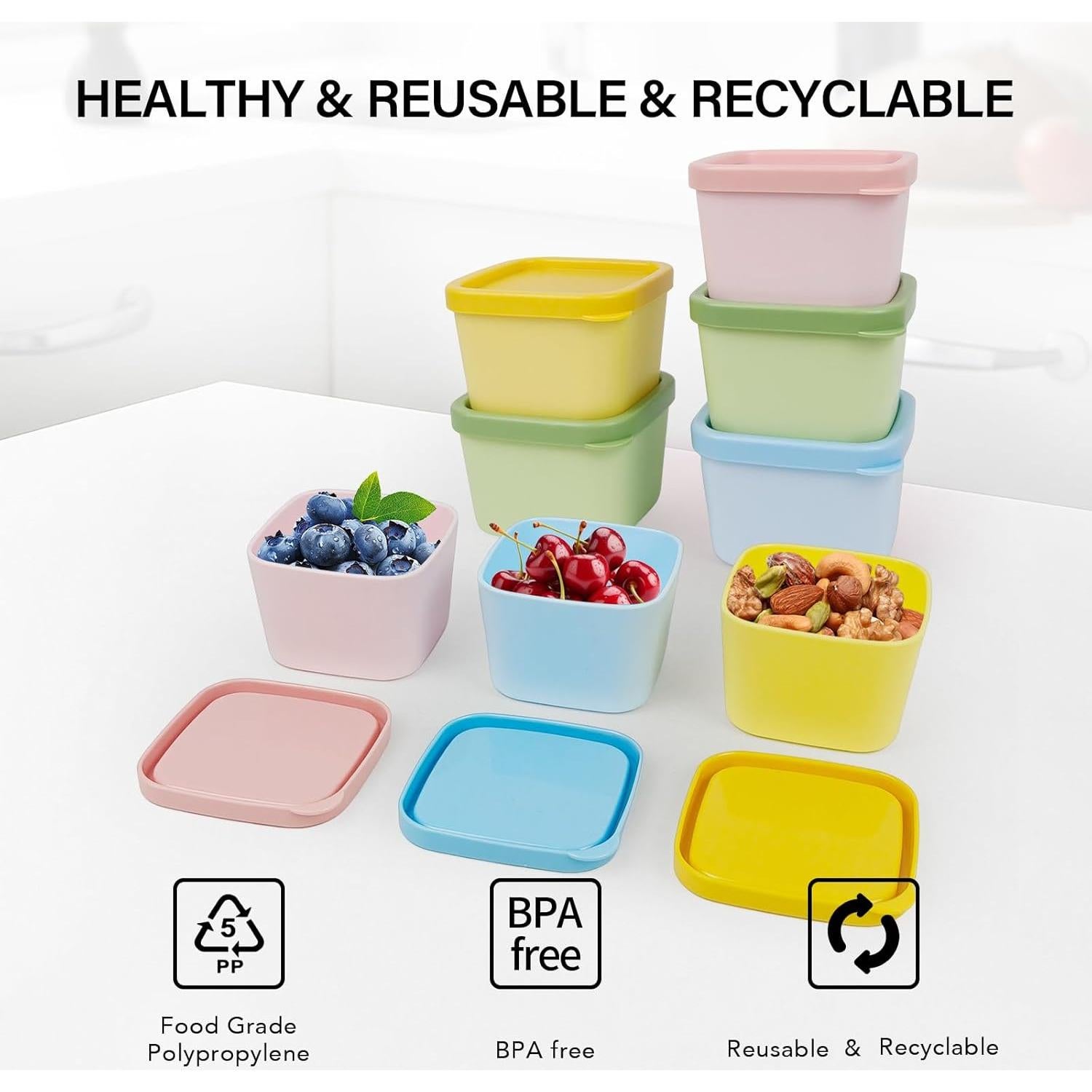 Contenedores de Snack Reutilizables Greenandlife 5.4oz 8 Piezas