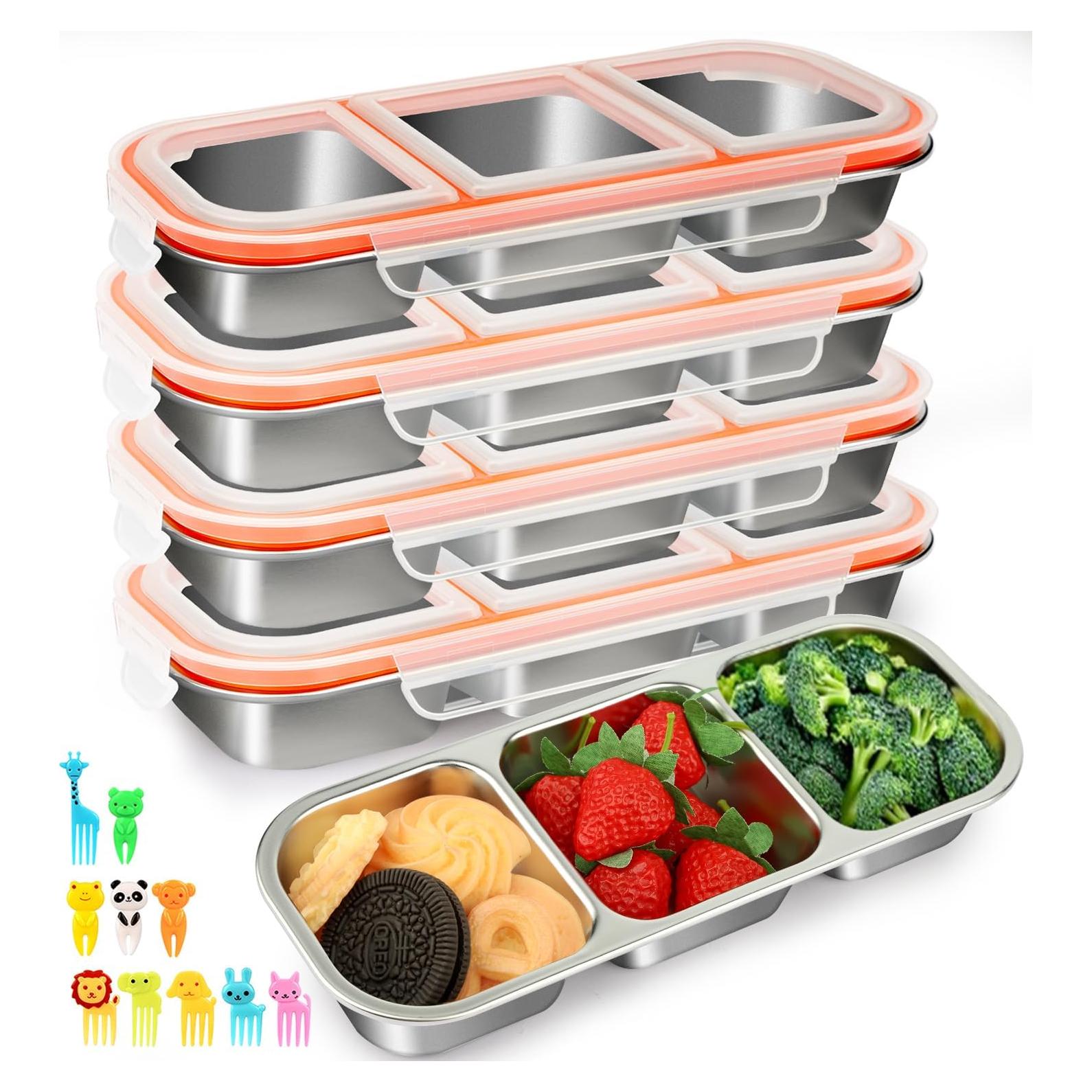 Paquete de 4 Contenedores de Snack Acero Inoxidable JUJOJB