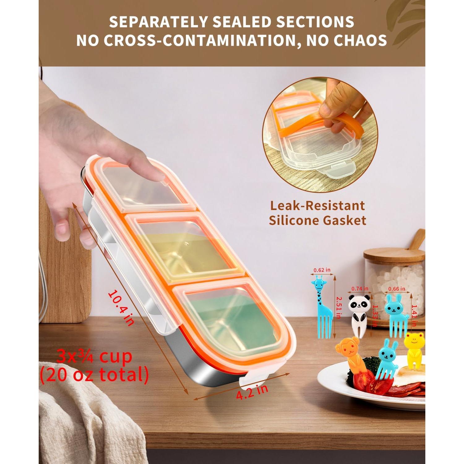 Paquete de 4 Contenedores de Snack Acero Inoxidable JUJOJB