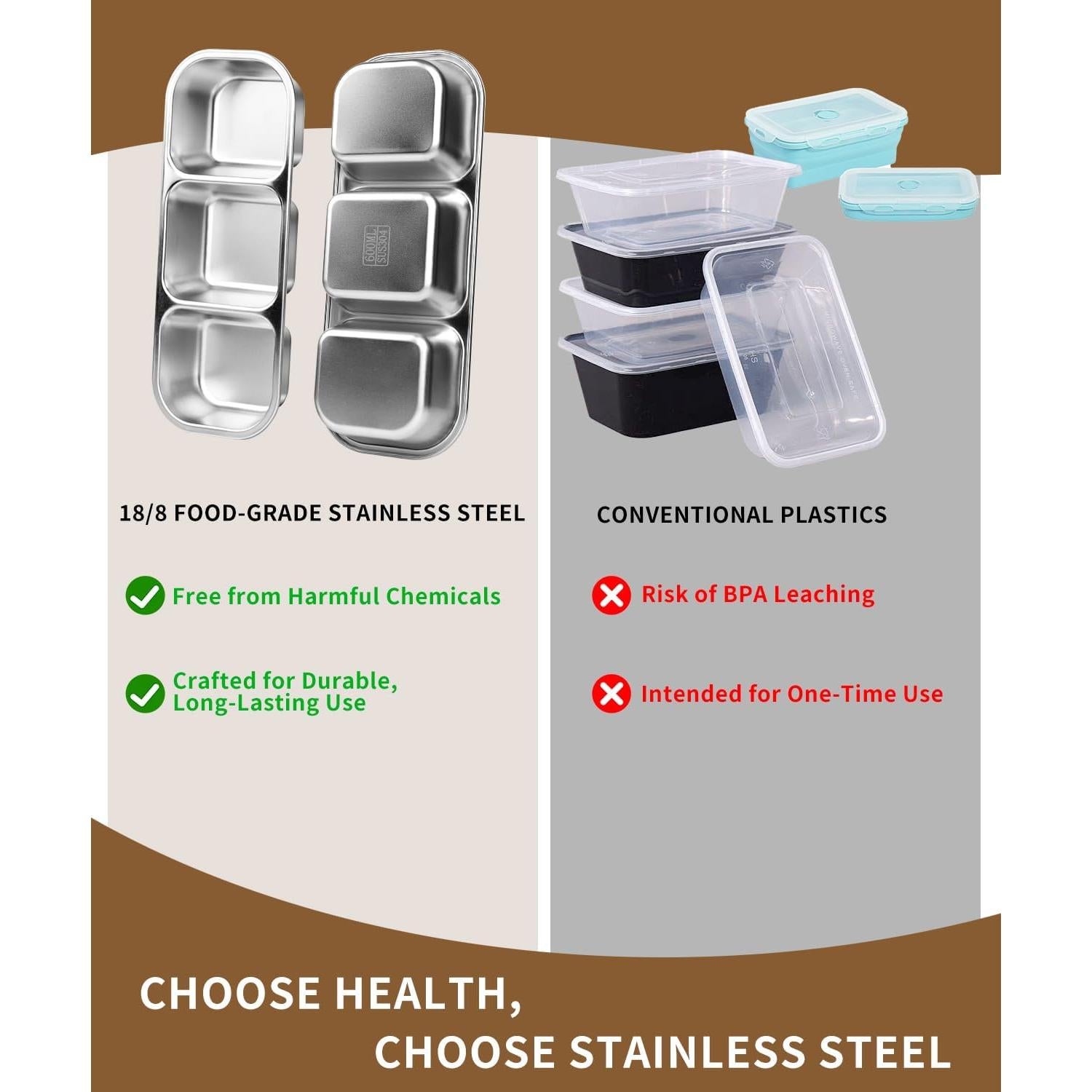 Paquete de 4 Contenedores de Snack Acero Inoxidable JUJOJB