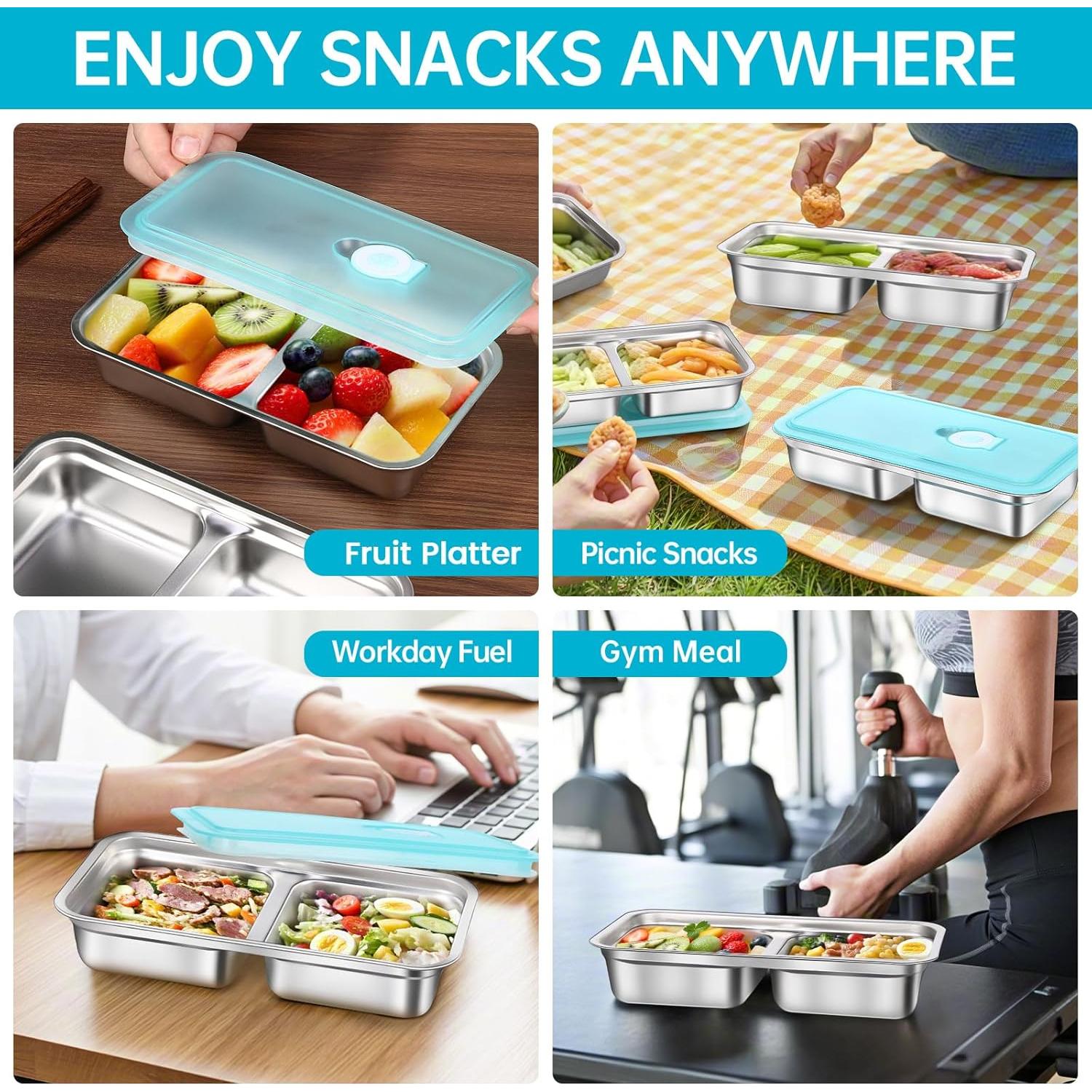 Contenedores de Snack Reutilizables Tikmos - Acero Inoxidable 4 Pzas