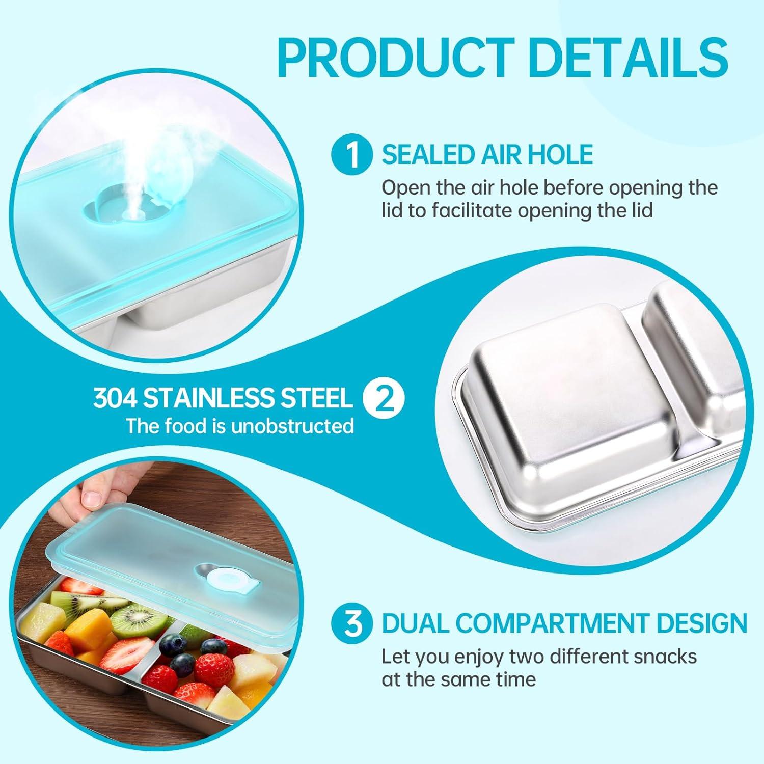 Contenedores de Snack Reutilizables Tikmos - Acero Inoxidable 4 Pzas