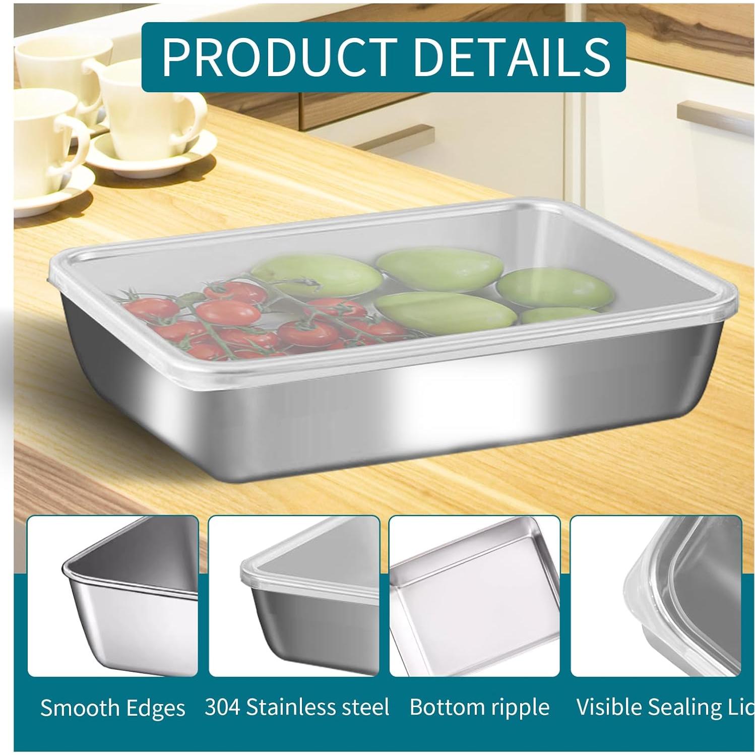 Caja de Almuerzo de Acero Inoxidable GIUOIDUO 6 Unidades 0.88L