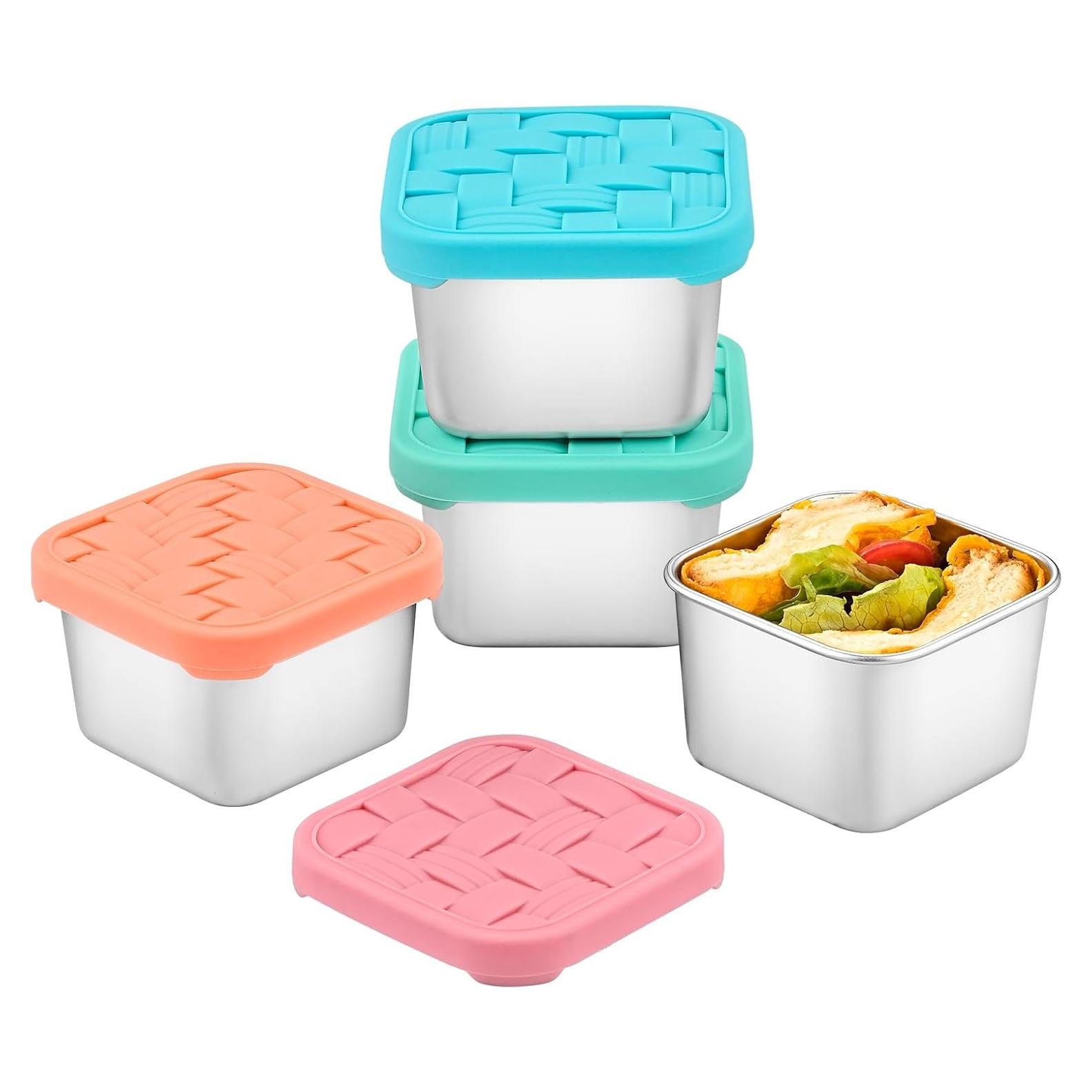 Contenedores de Snack de Acero Inoxidable Ryrokxivi 4 Piezas 180ml