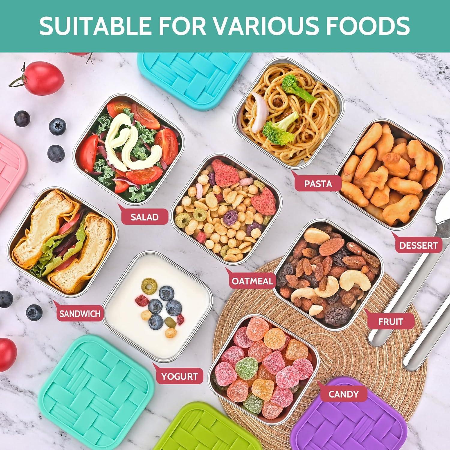 Contenedores de Snack de Acero Inoxidable Ryrokxivi 4 Piezas 180ml