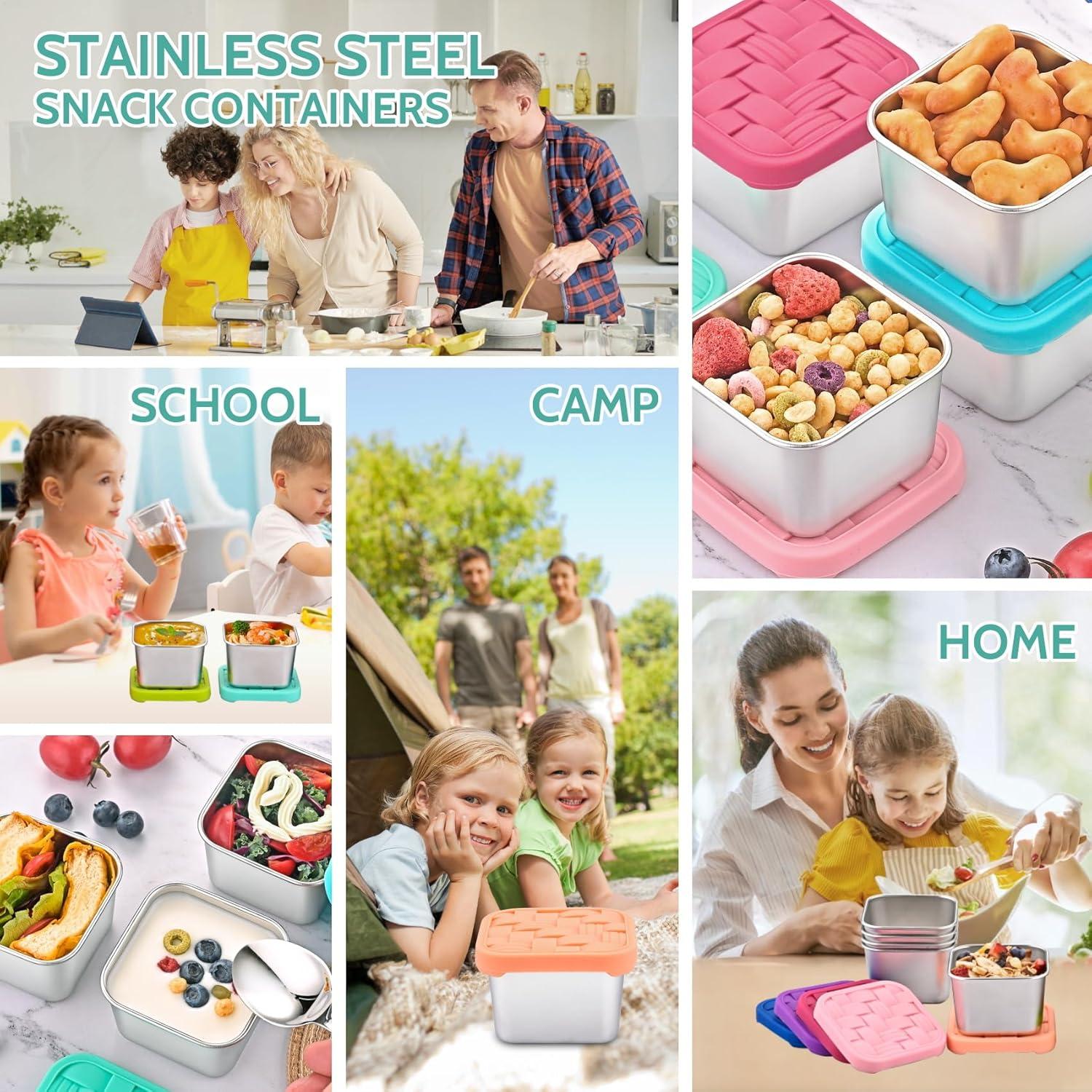 Contenedores de Snack de Acero Inoxidable Ryrokxivi 4 Piezas 180ml