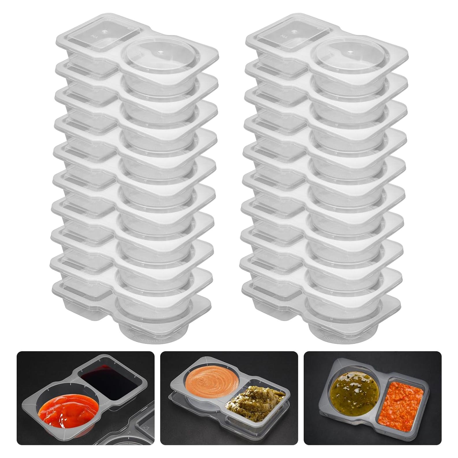 20 Contenedores Reutilizables UVHJ para Snacks y Salsas