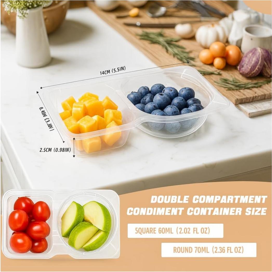 20 Contenedores Reutilizables para Snacks Blacksof 135ml