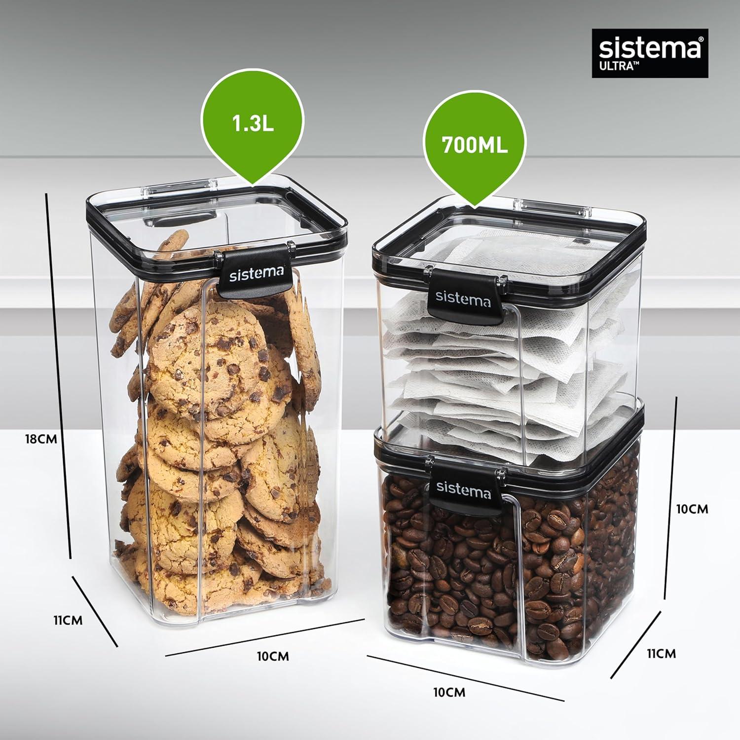 Contenedores de Almacenamiento de Alimentos Sistema 3-Pack 1.3L y 700ml