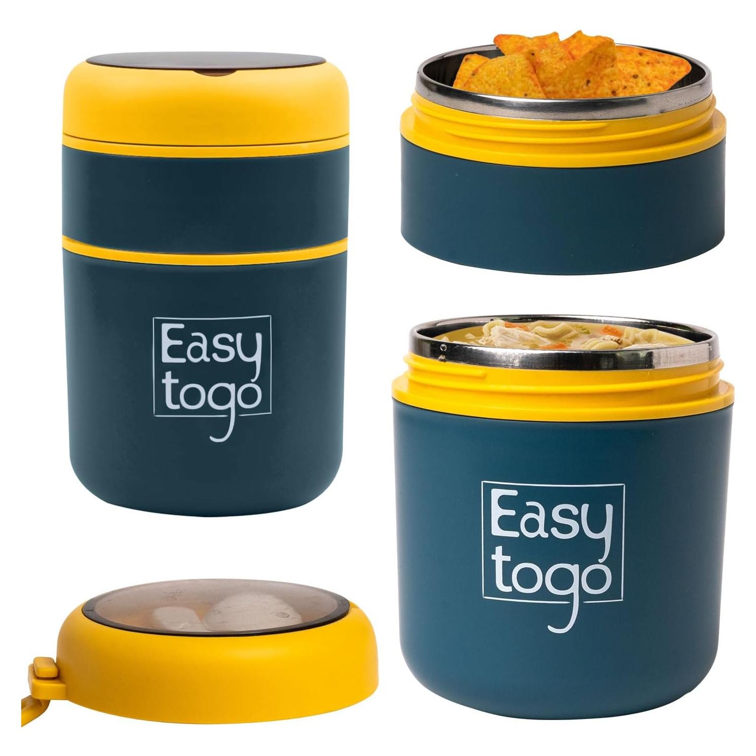 Caja de Almuerzo Portátil Easy Togo 700ml Acero Inoxidable Azul