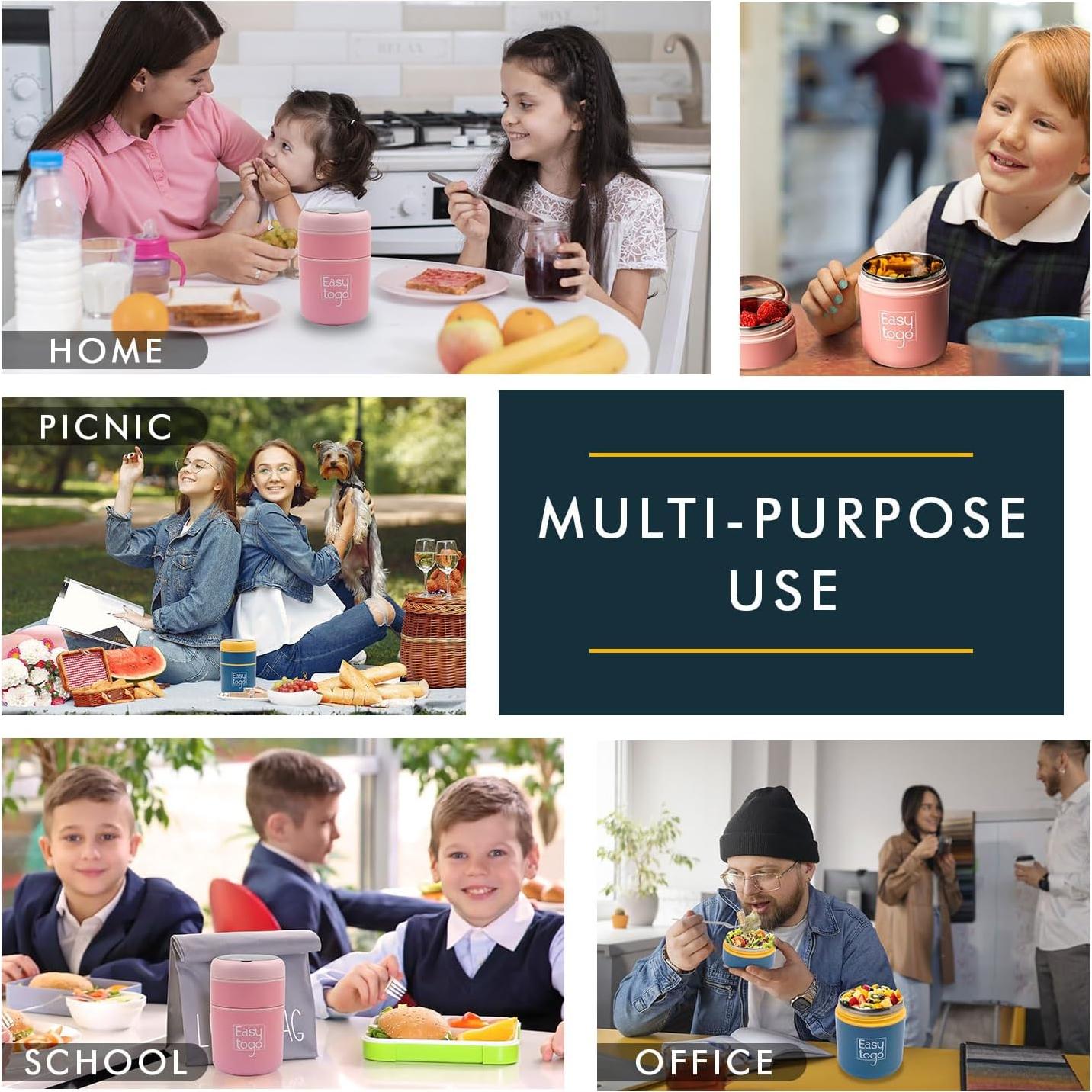 Caja de Almuerzo Portátil Easy Togo 700ml Acero Inoxidable Azul