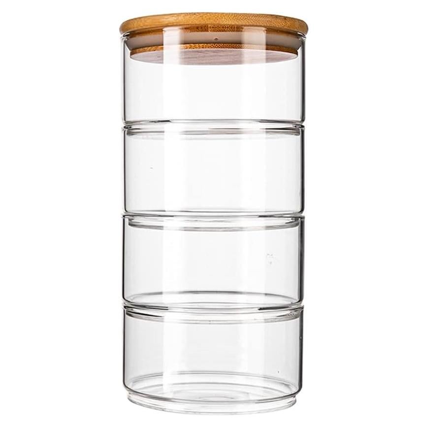 Tarros de Almacenamiento de Vidrio DOITOOL Apilables 4 Niveles