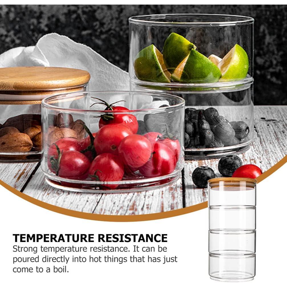 Tarros de Almacenamiento de Vidrio DOITOOL Apilables 4 Niveles