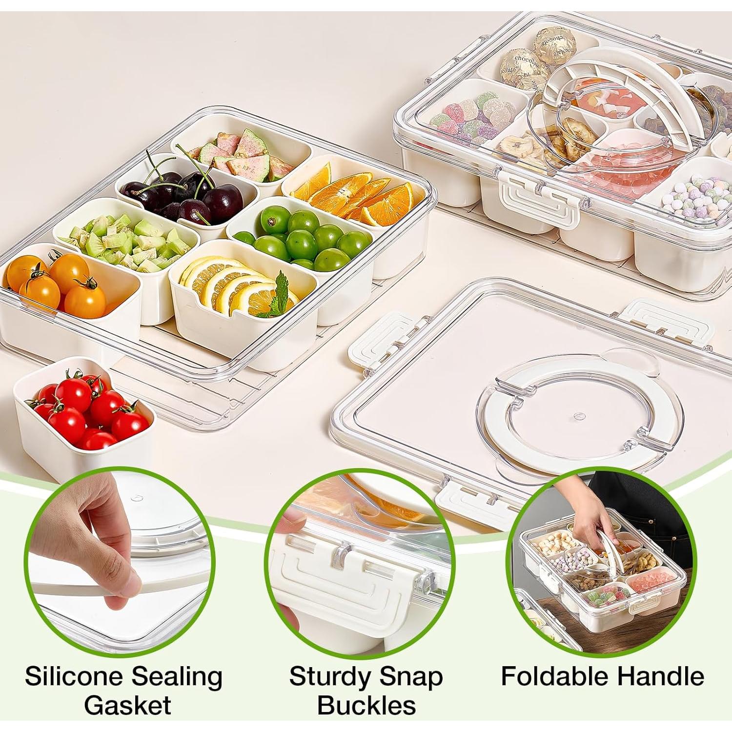 Contenedor Snackle Box Mfacoy 2 Pzs 8 Compartimentos 4.58L