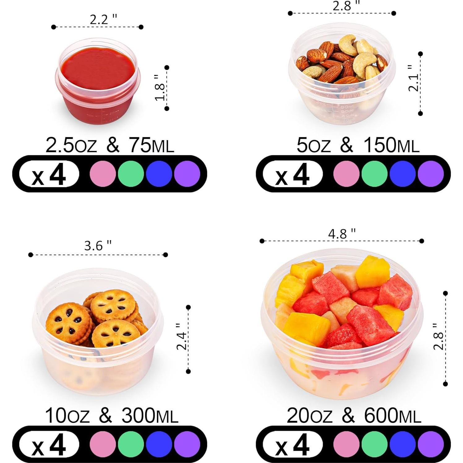 16 Contenedores de Almacenamiento de Alimentos AWTBDP - BPA Free