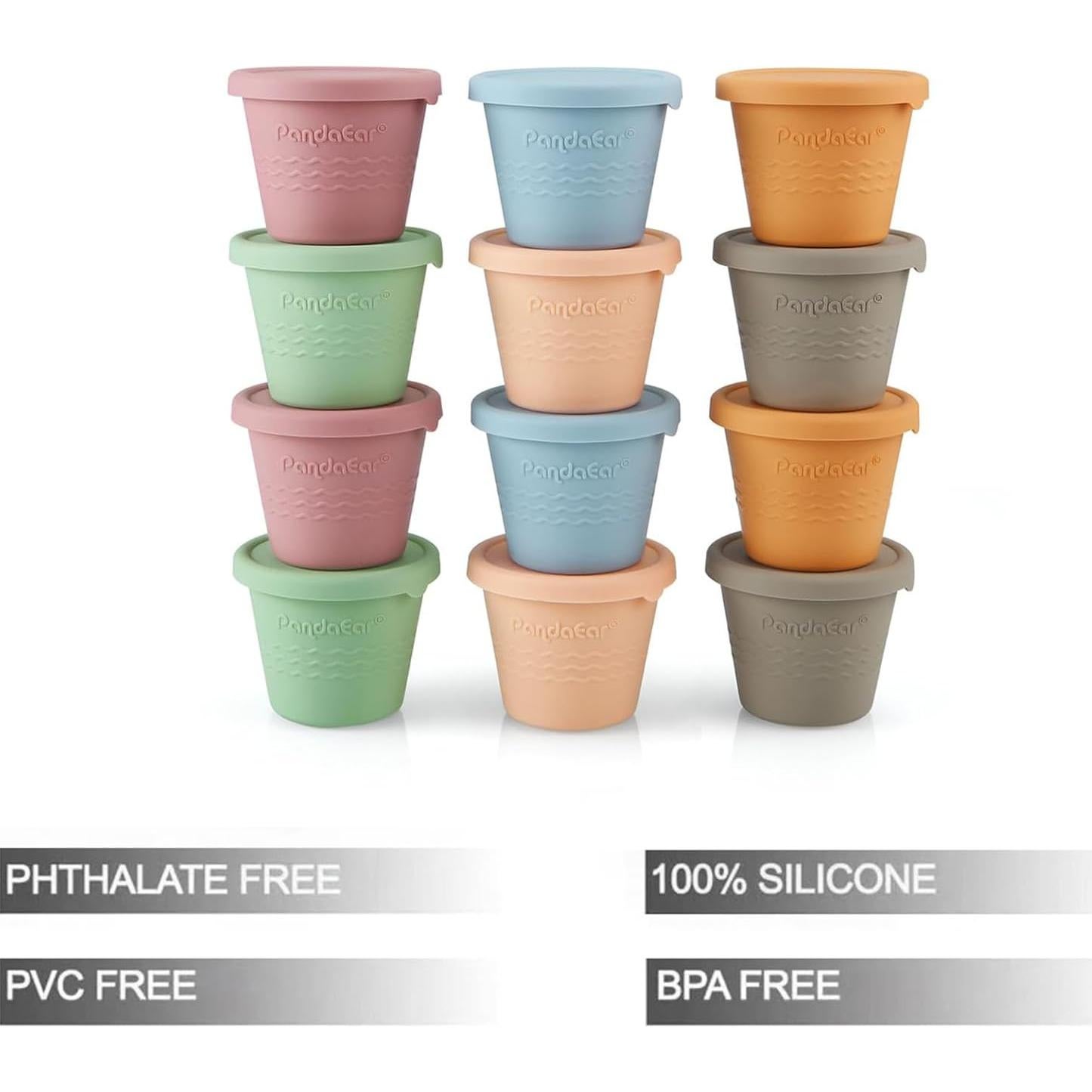 Contenedores de Almacenamiento de Comida para Bebés PandaEar - 12 Piezas 118 ml