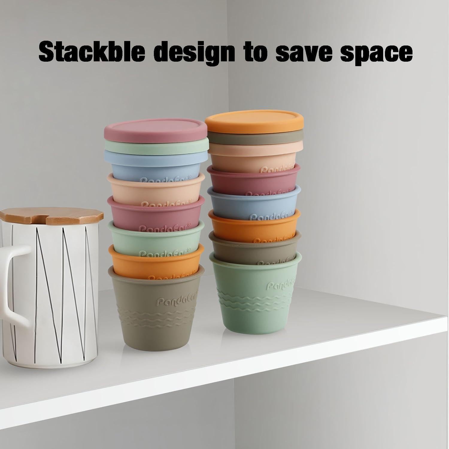 Contenedores de Almacenamiento de Comida para Bebés PandaEar - 12 Piezas 118 ml